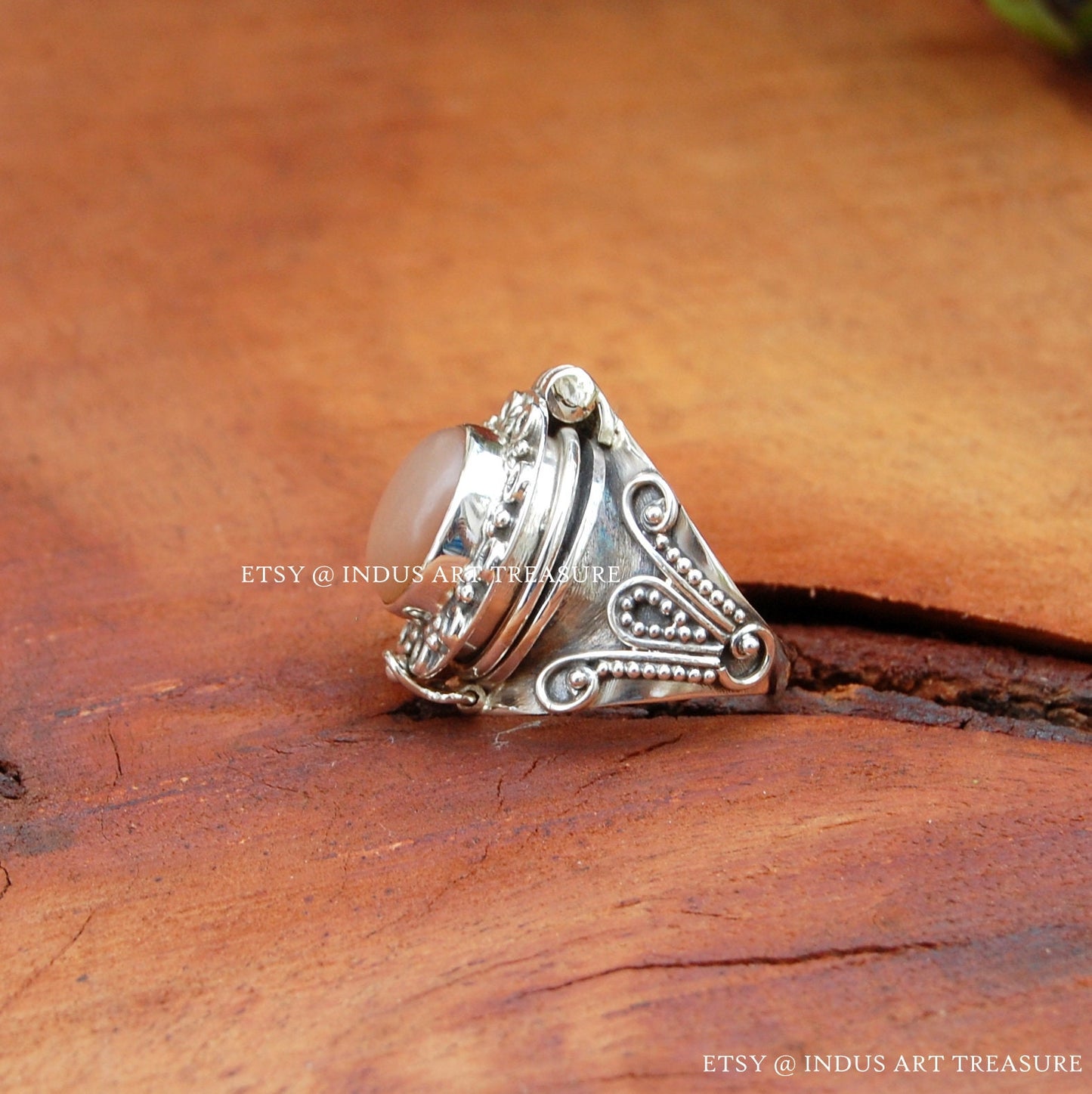 Peach Moonstone Ring