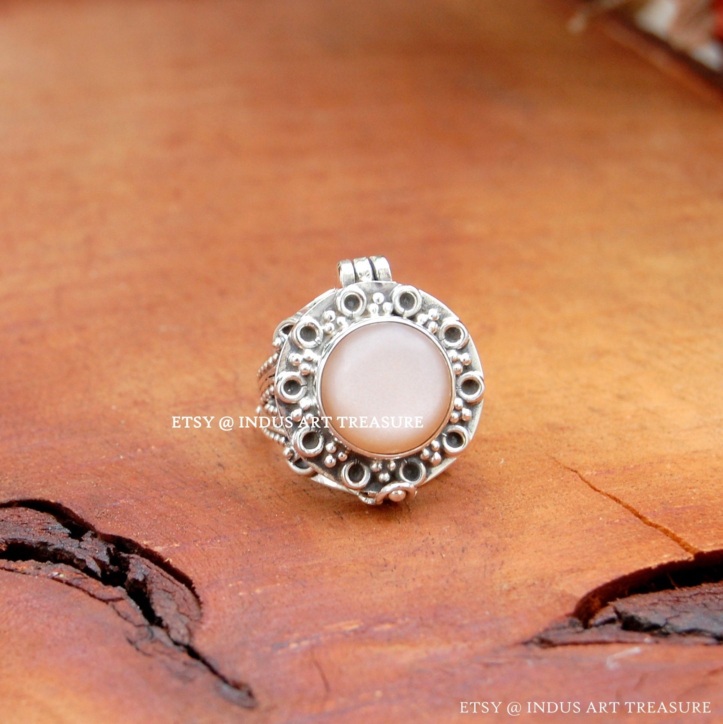 Peach Moonstone Ring