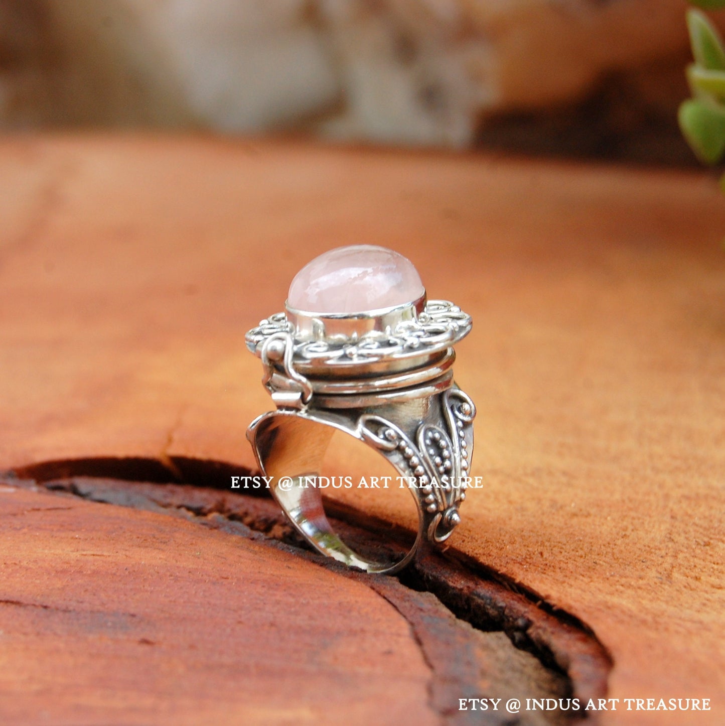 Rose Quartz Boho Ring