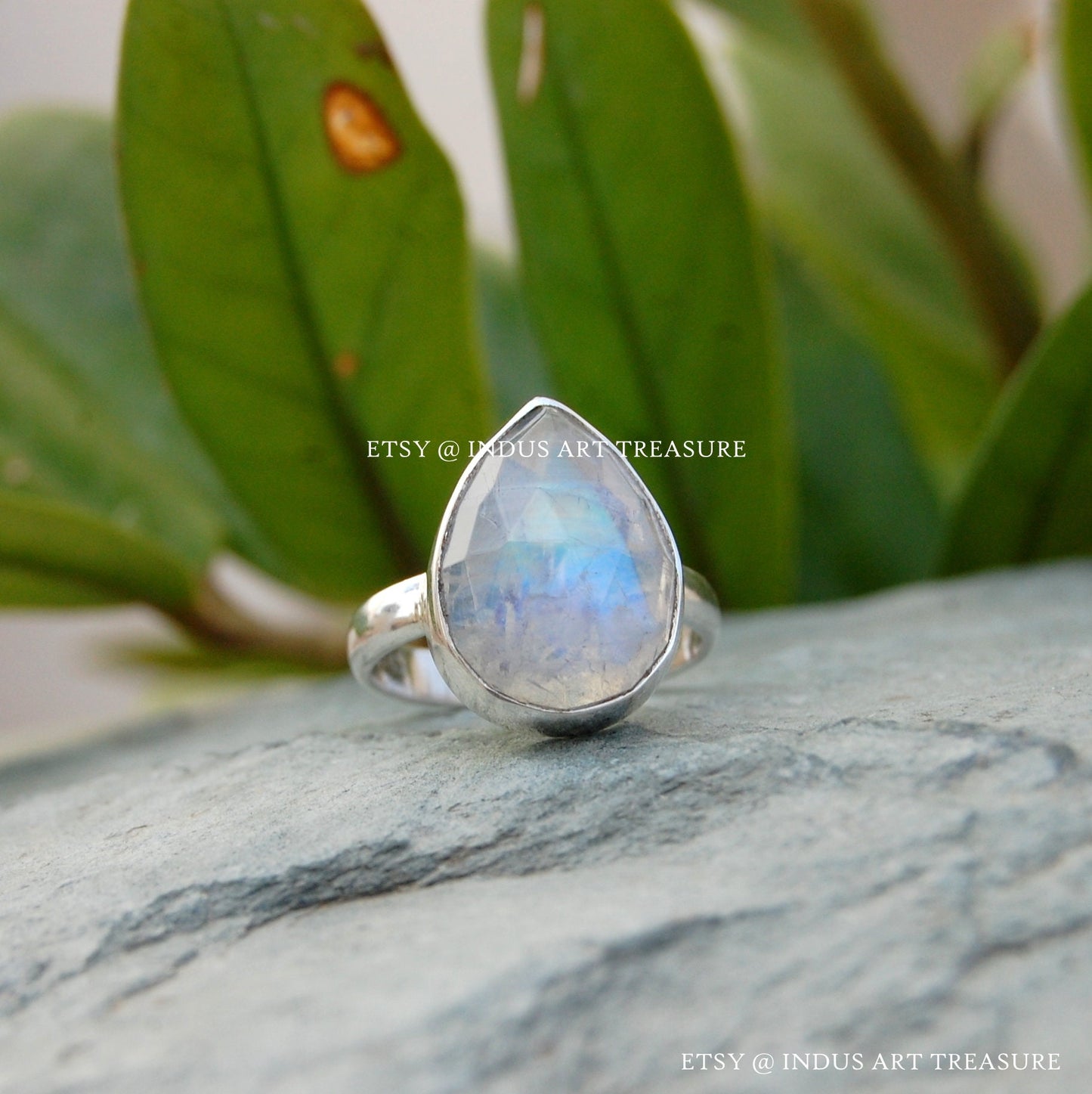 Rainbow Moonstone Ring
