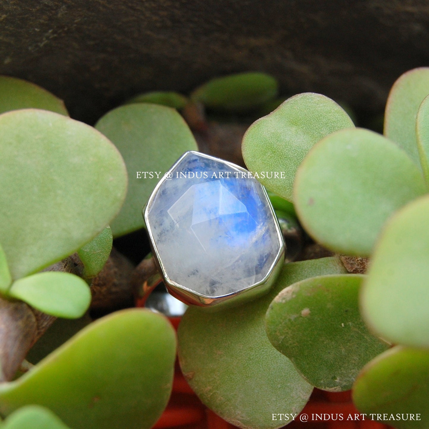 Rainbow Moonstone Ring