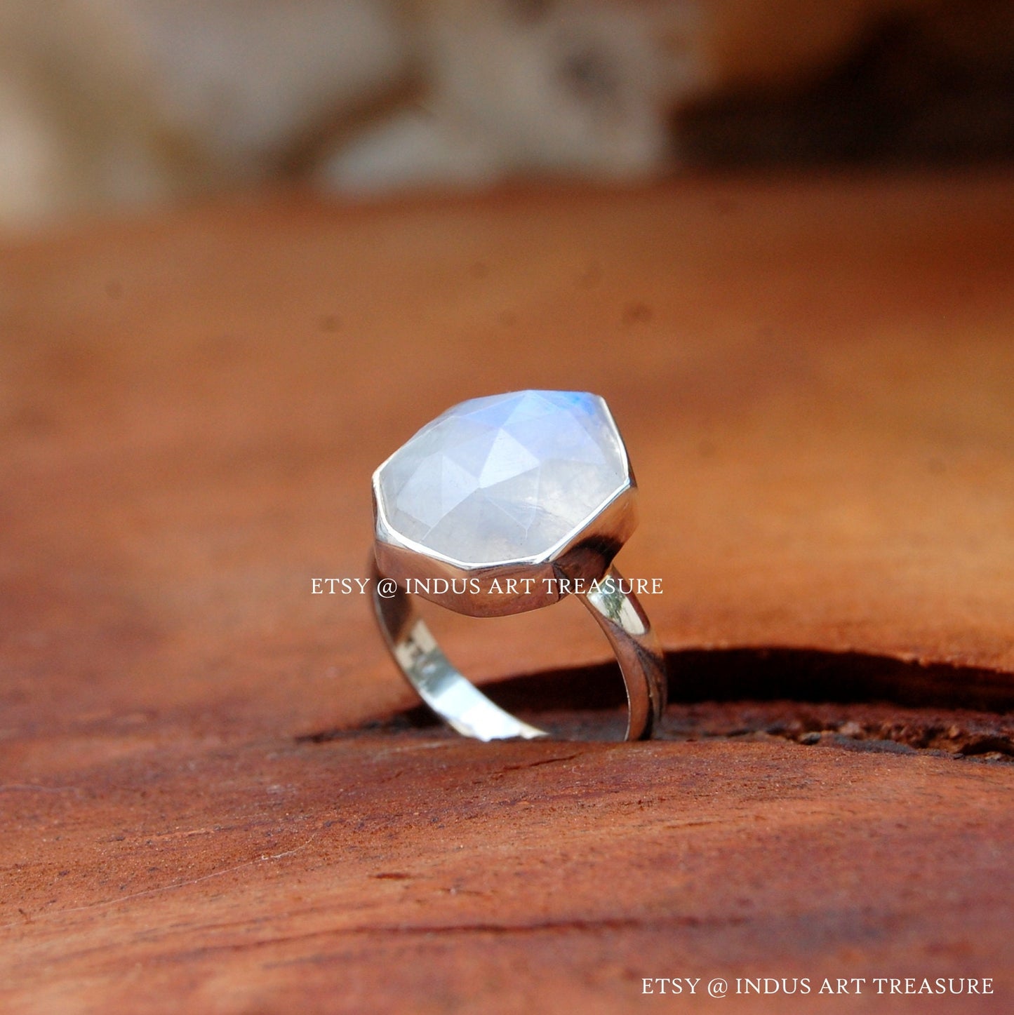 Rainbow Moonstone Ring