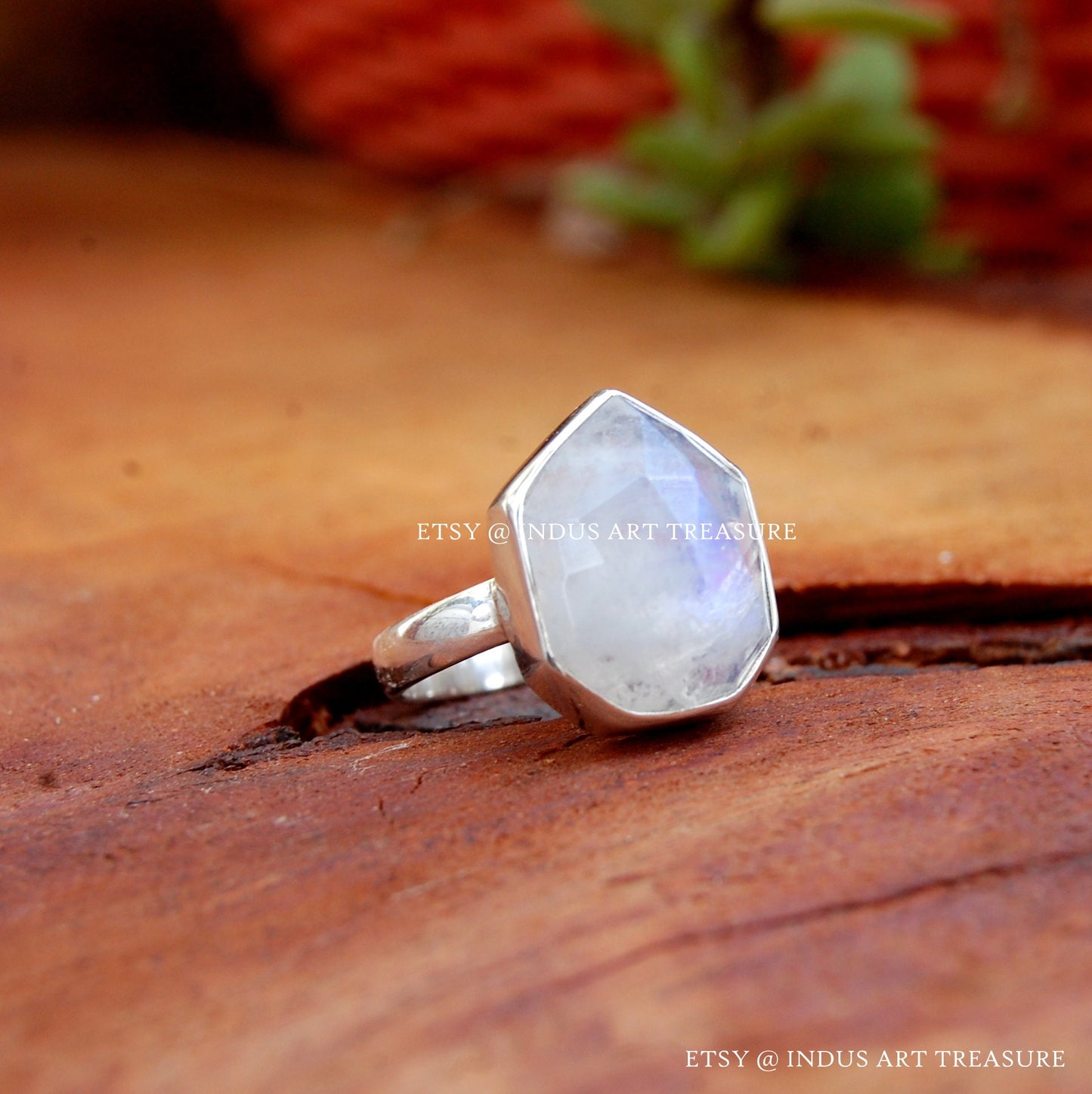 Rainbow Moonstone Ring