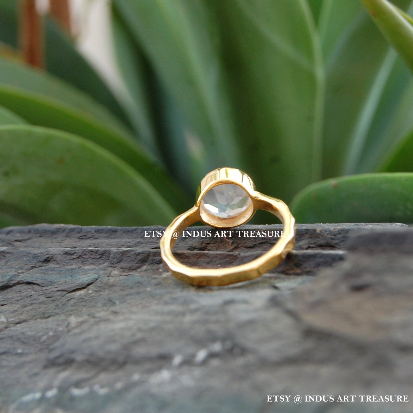 Rose Quartz Gold Plated Ring