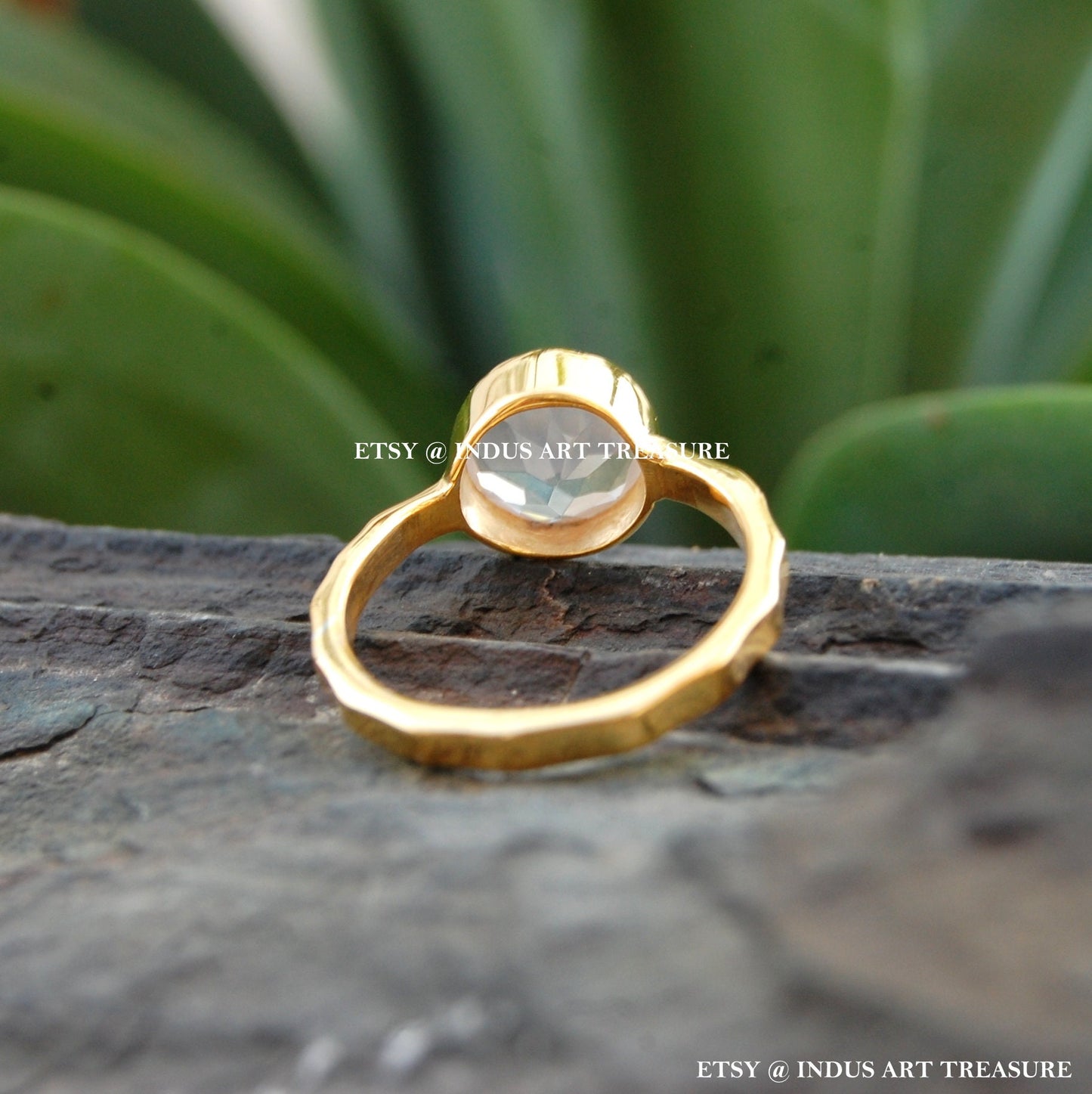 Rose Quartz Gold Plated Ring