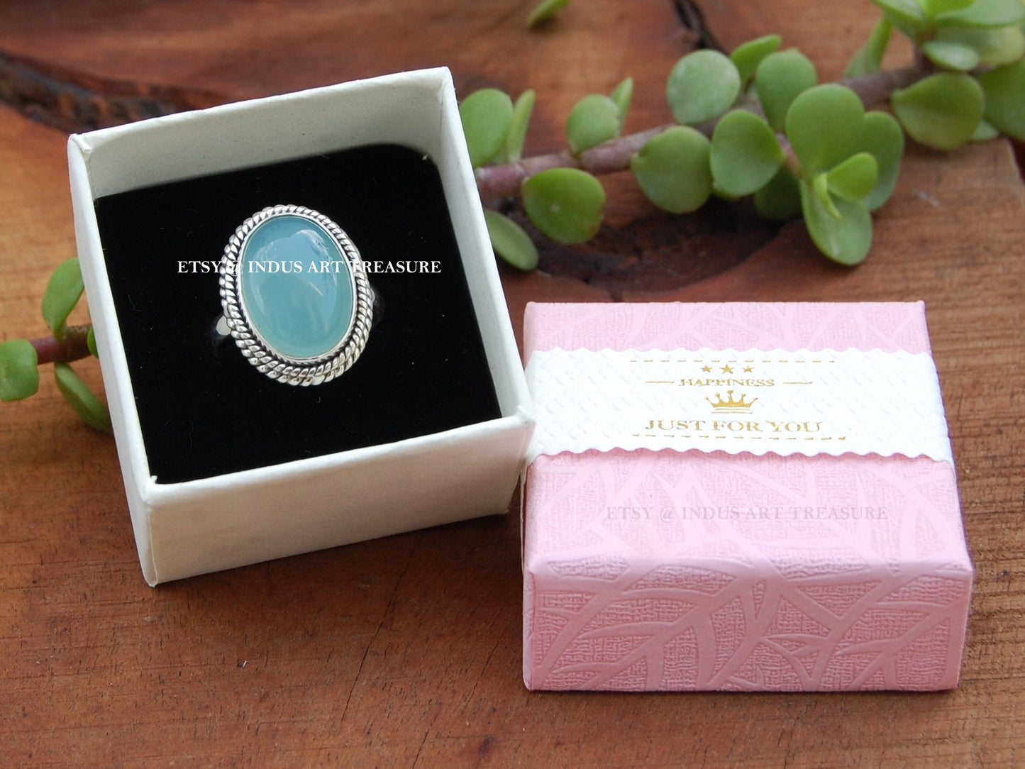 Aqua Chalcedony Ring