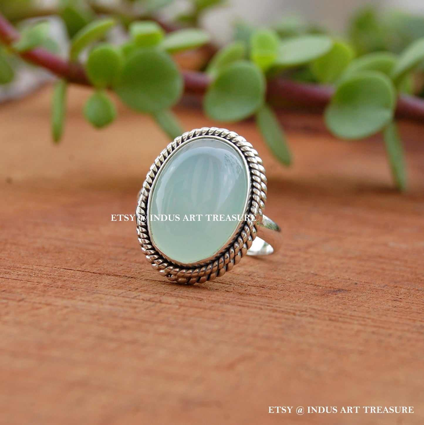 Aqua Chalcedony Ring