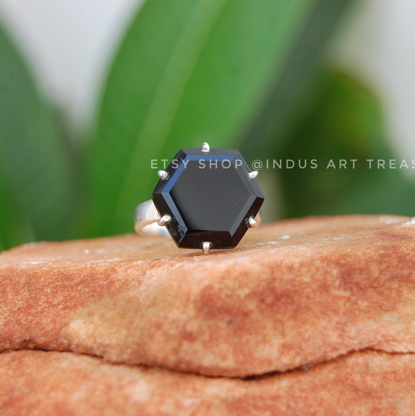Black Onyx Prong Setting Ring