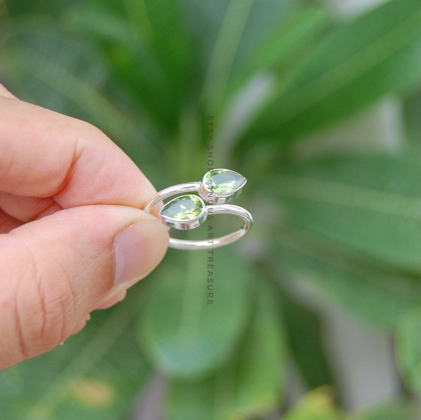 Peridot Leaf Ring