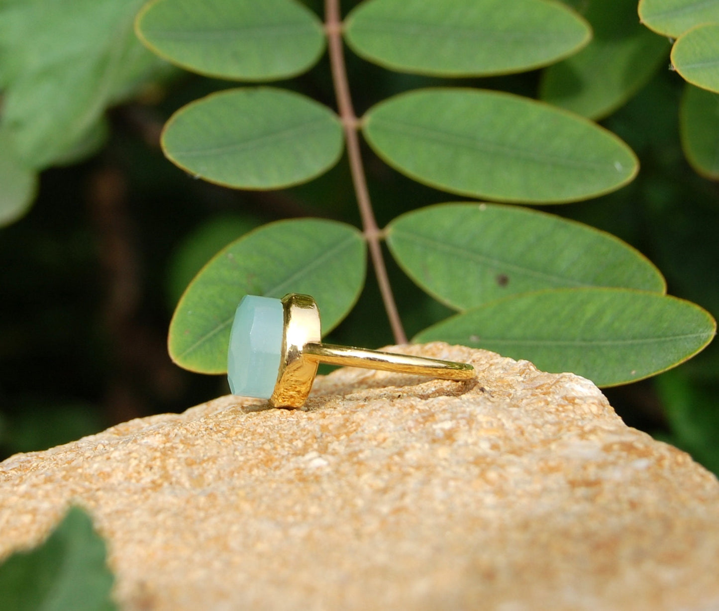 Aqua Chalcedony Ring