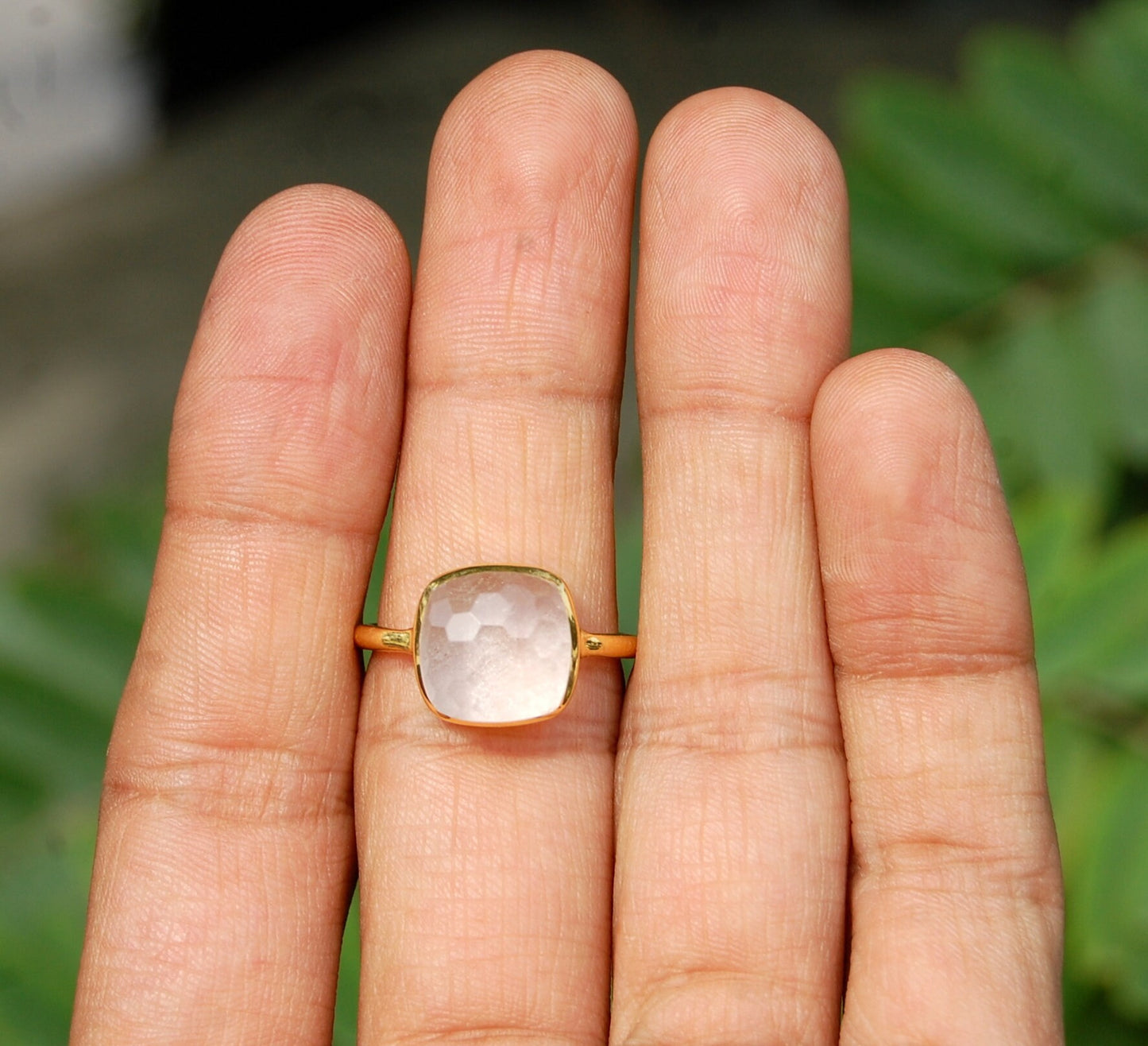 Clear Crystal 18k Gold Plated Ring