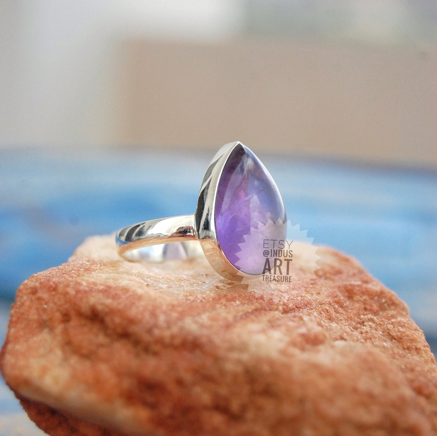 Amethyst Pear Ring