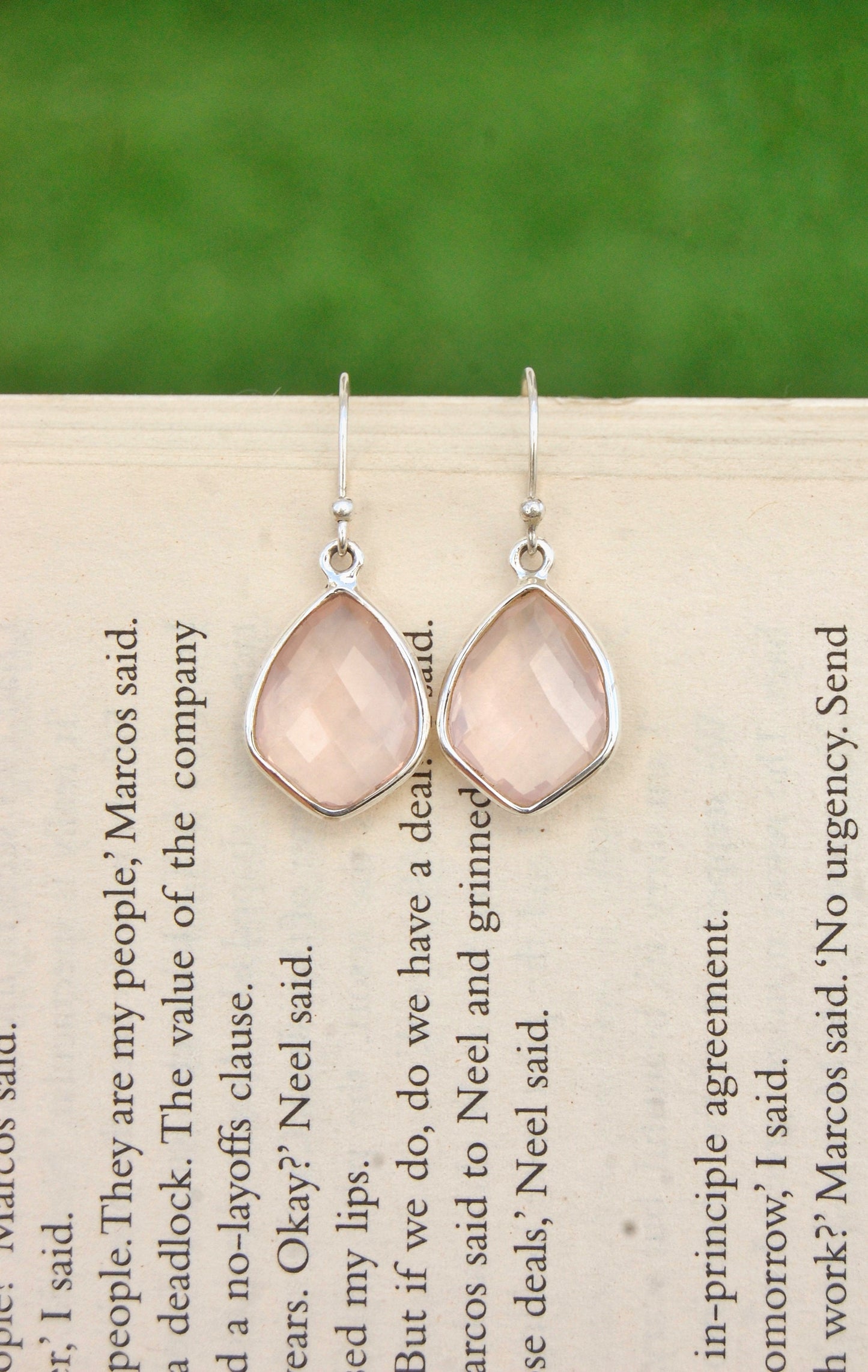 Rose Quartz Small Dangle Earrings