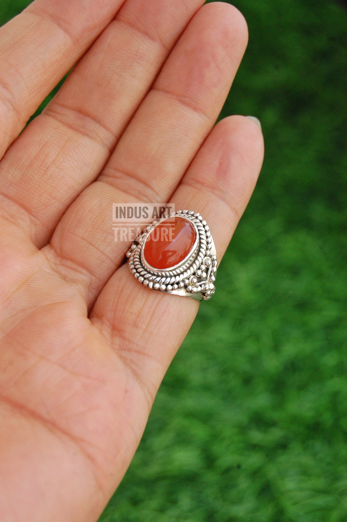Orange Carnelian Ring