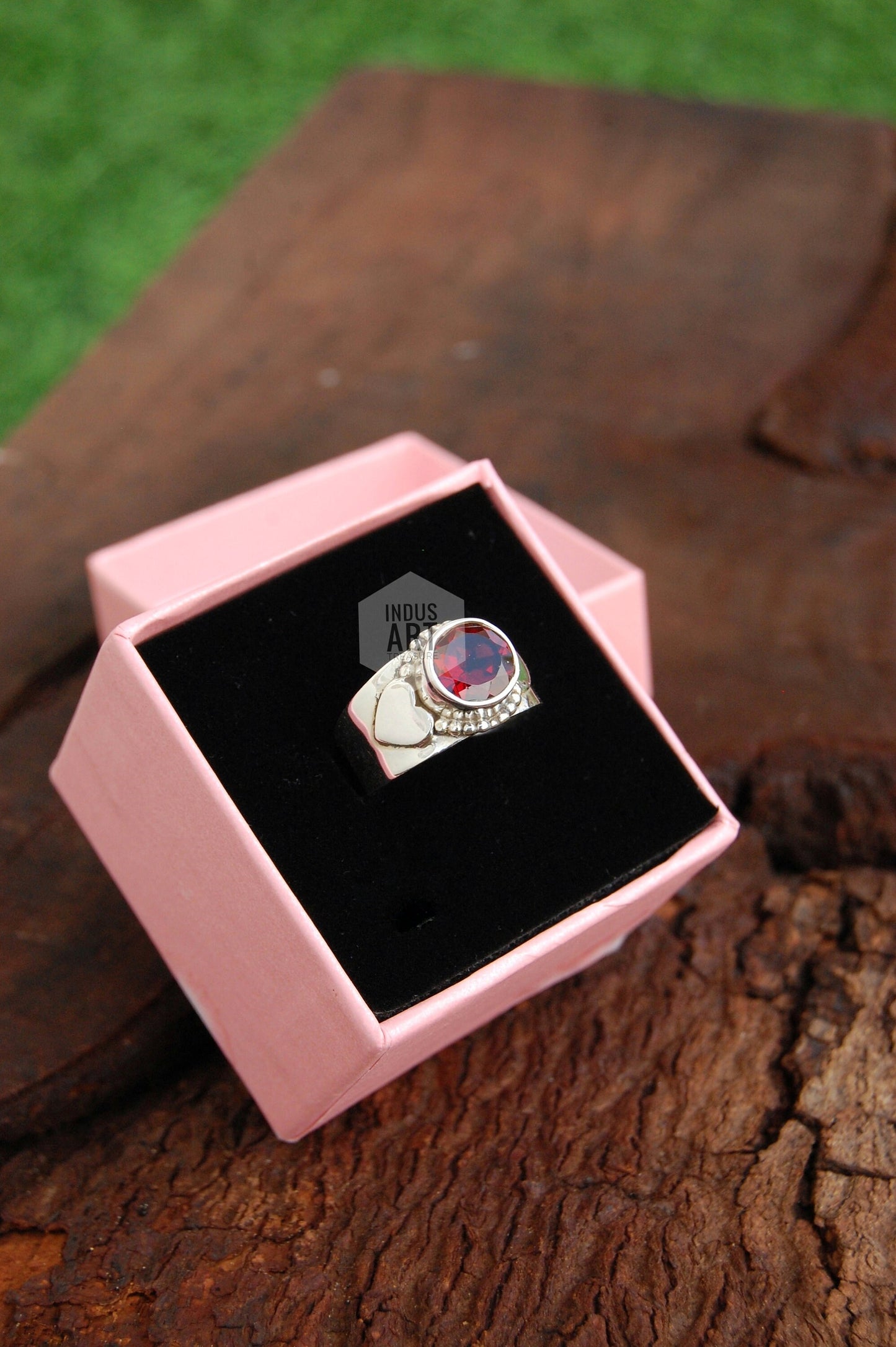 Red Garnet Boho Ring