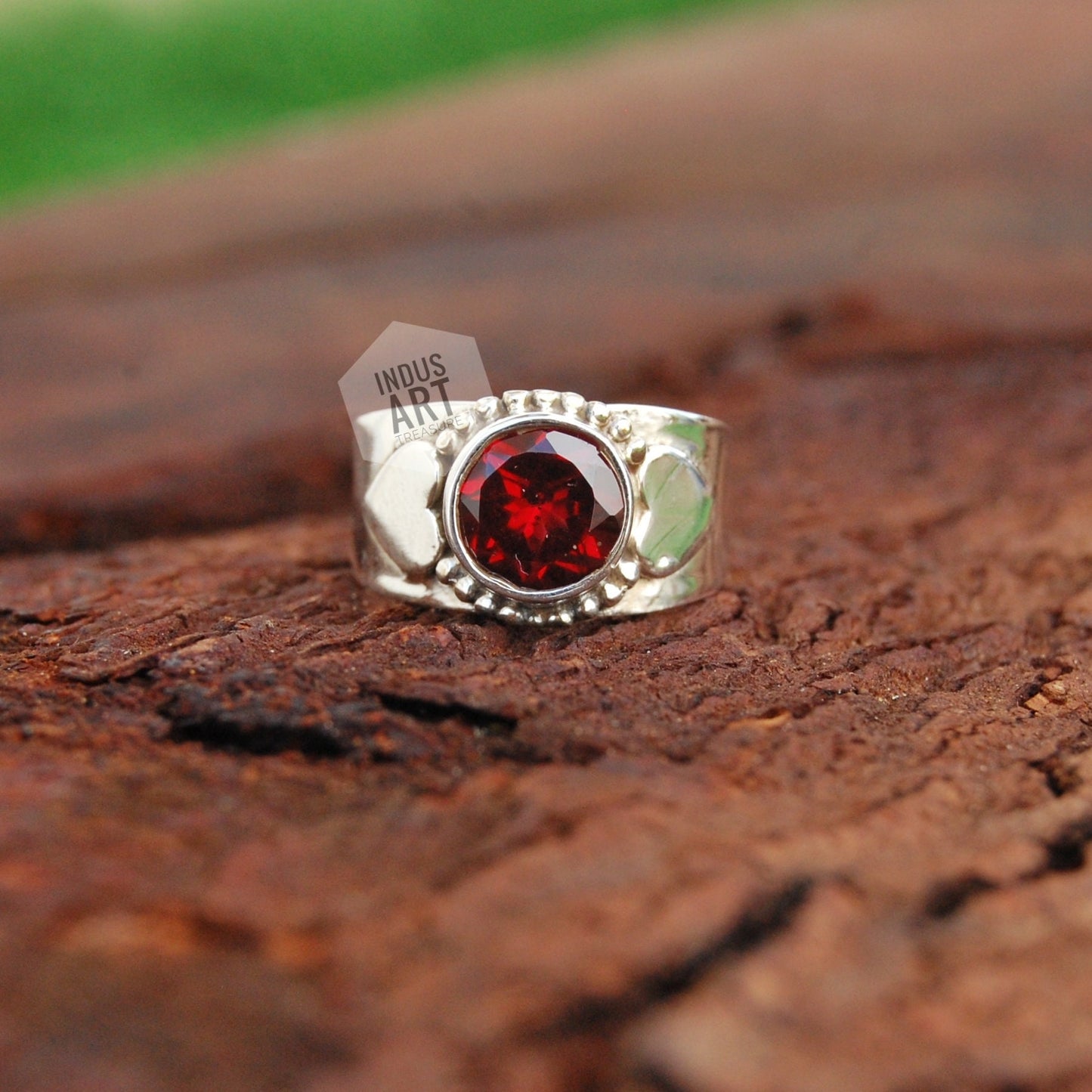 Red Garnet Boho Ring
