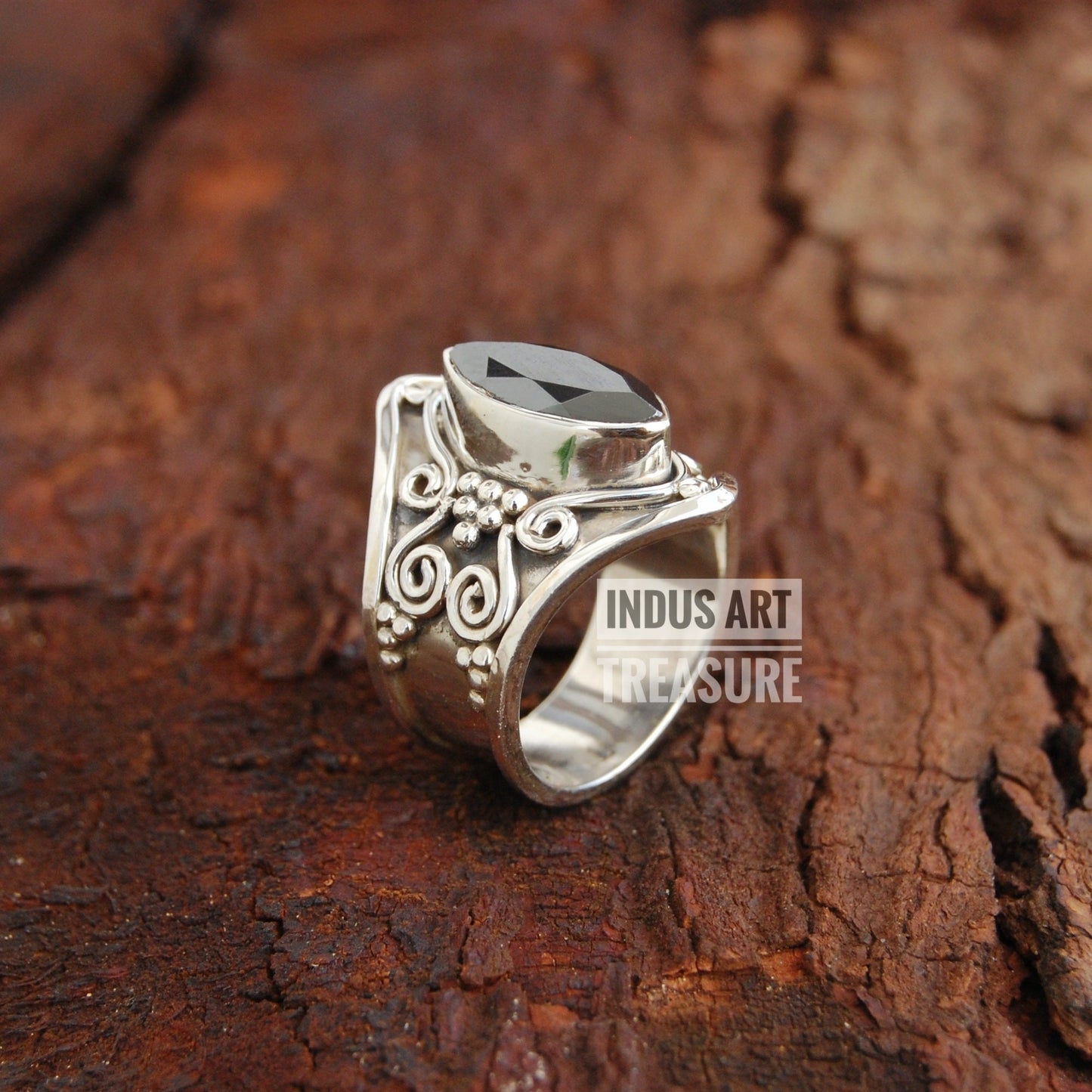 Hematite Boho Ring