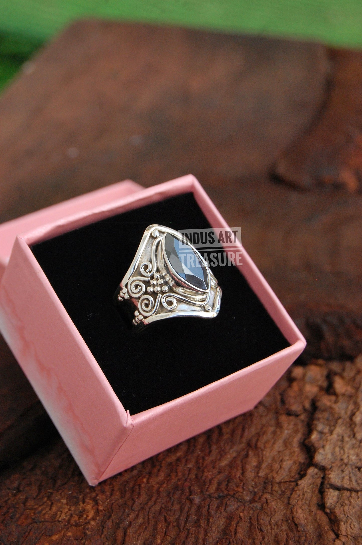 Hematite Boho Ring