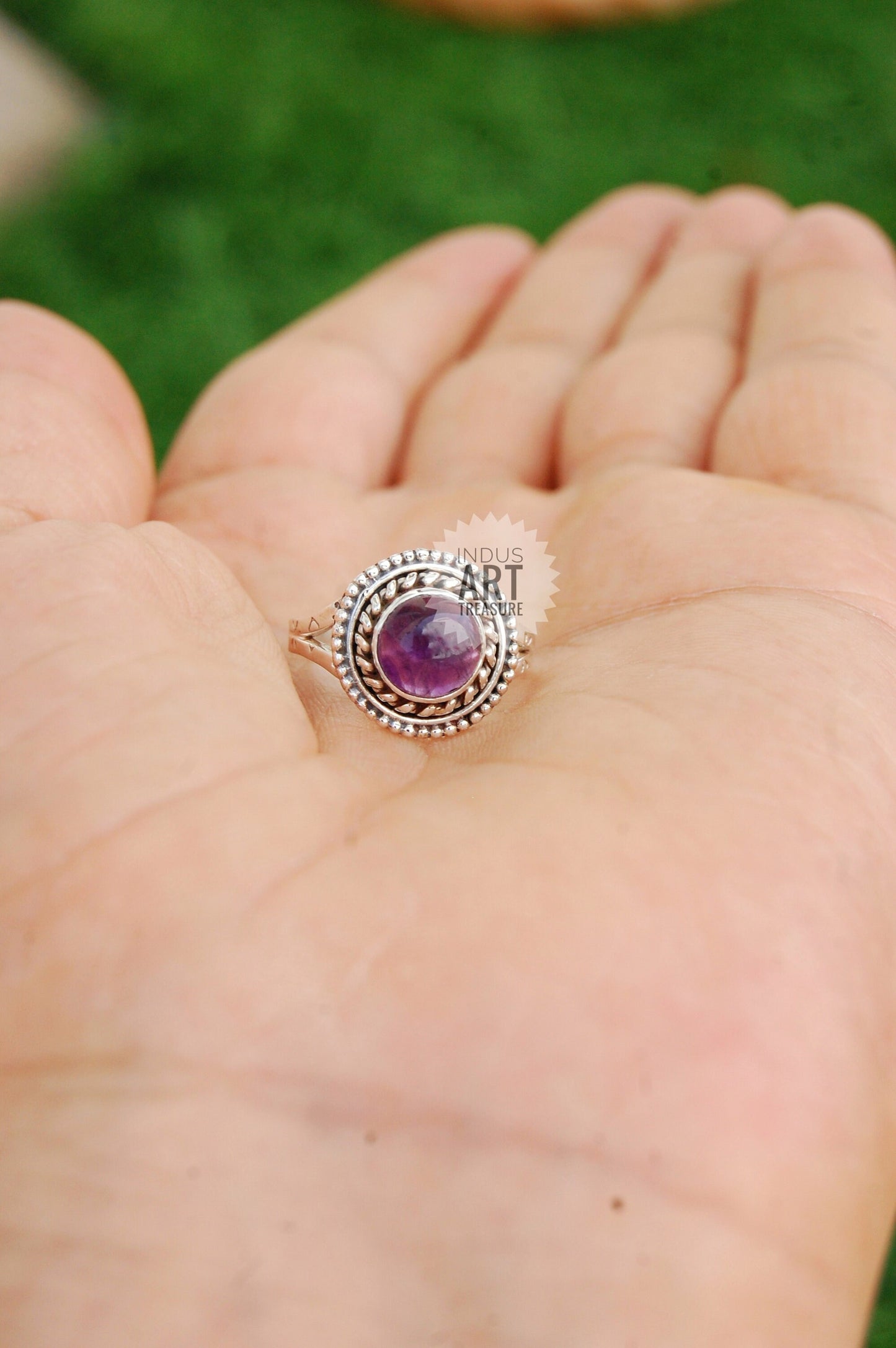 Amethyst Boho Ring,