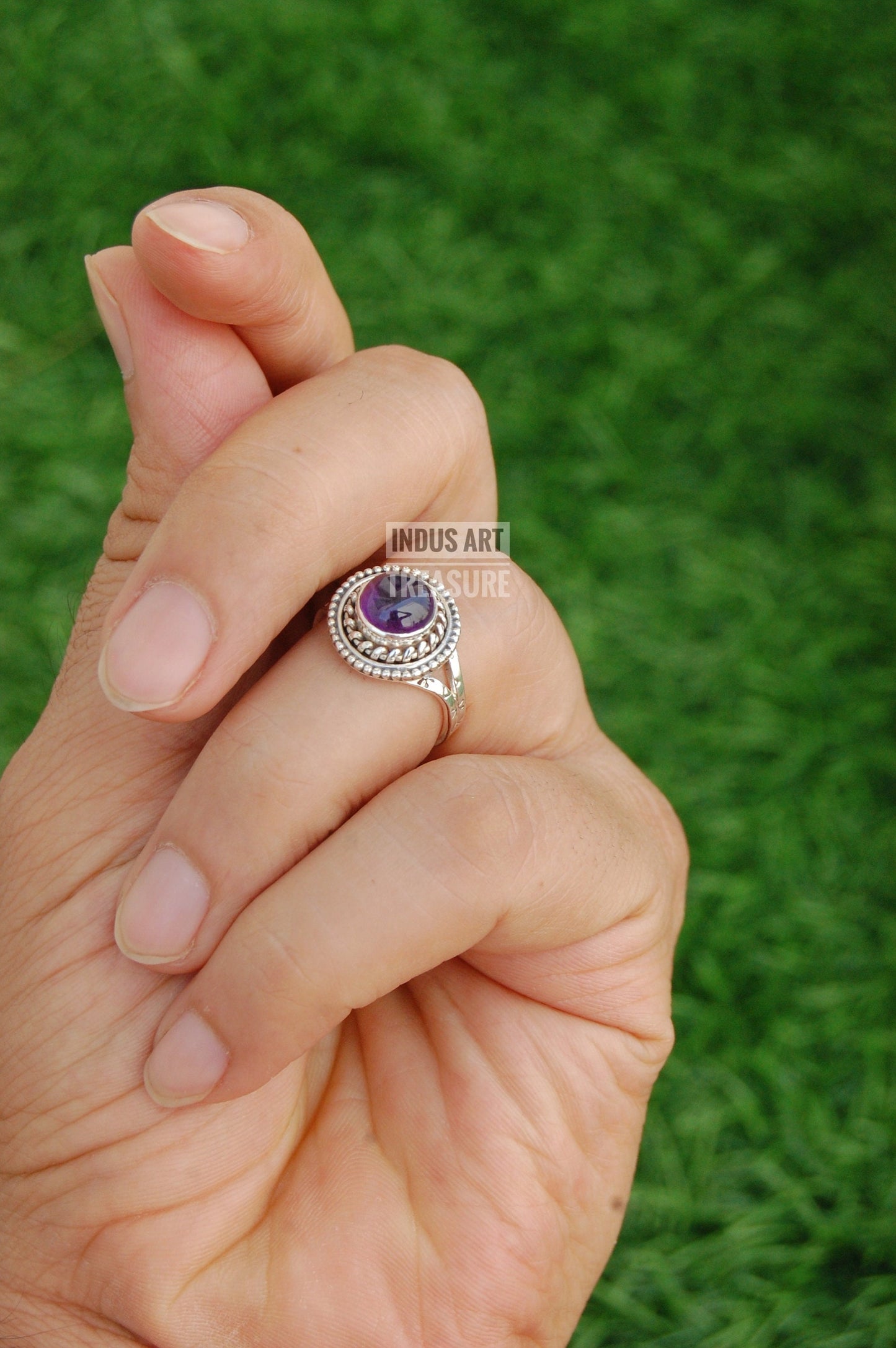 Amethyst Boho Ring,