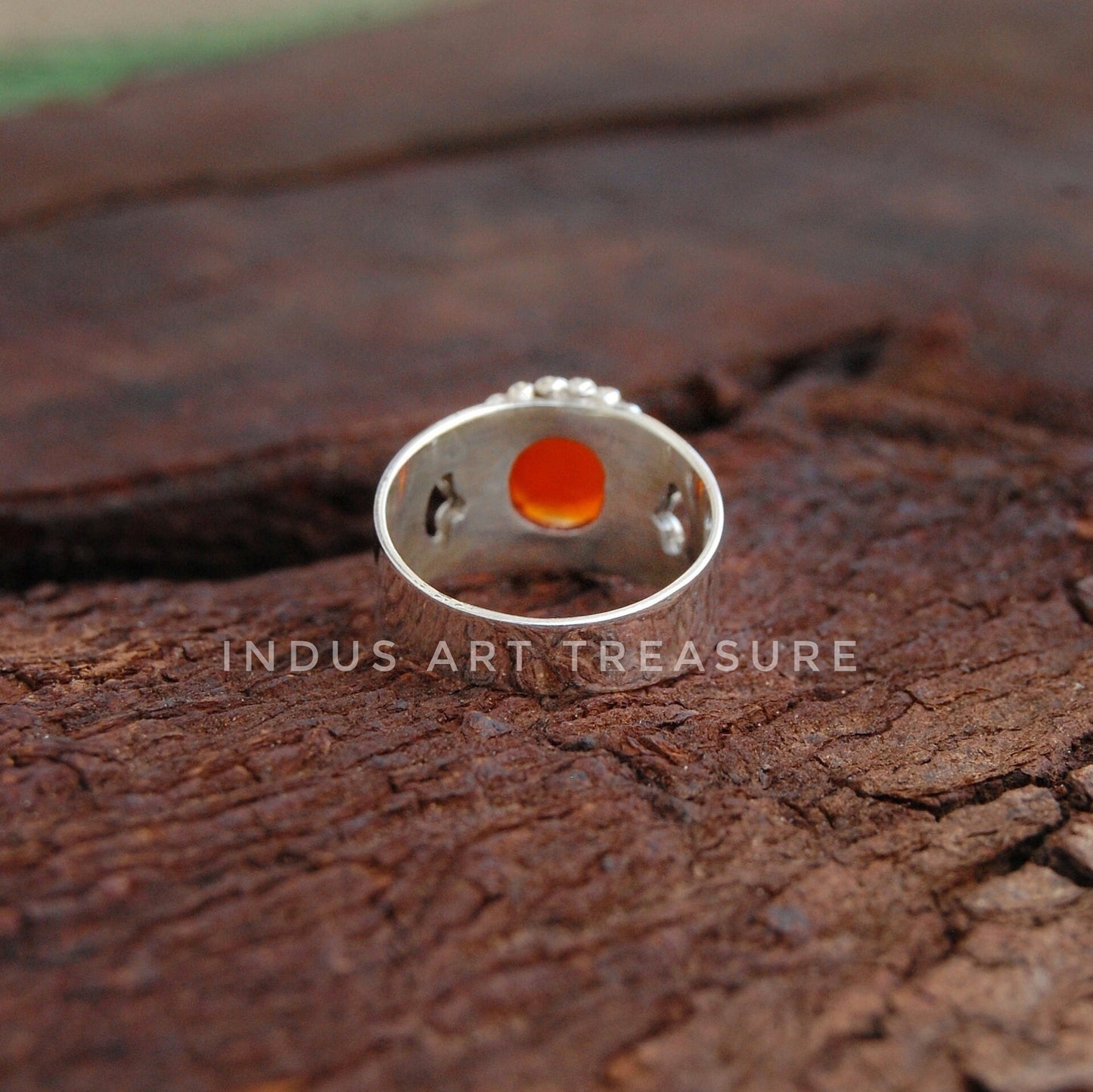 Orange Carnelian Boho Ring