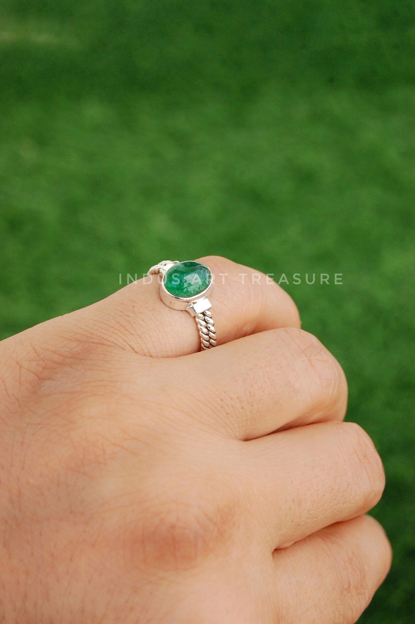 Healing Jade Stone Boho Ring