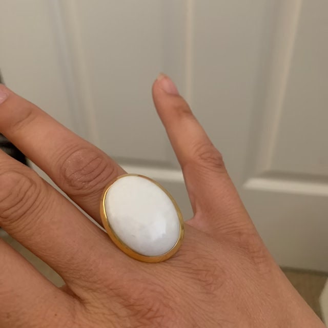 White Quartz Statement Ring