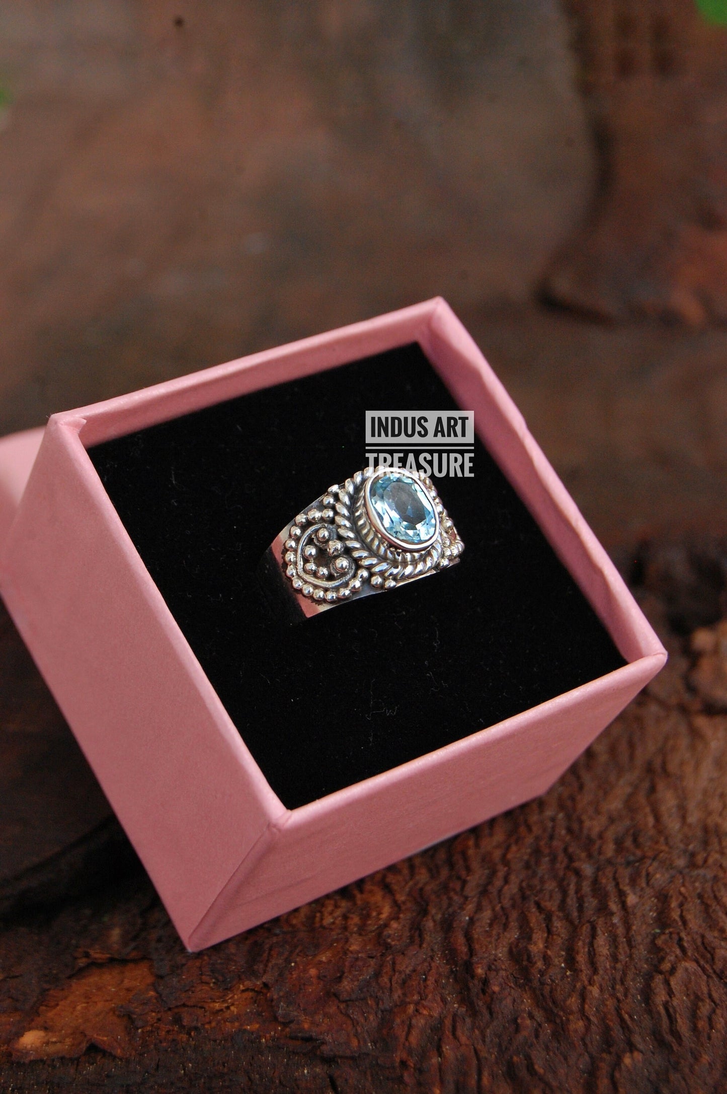 Vintage Style Blue Topaz Ring