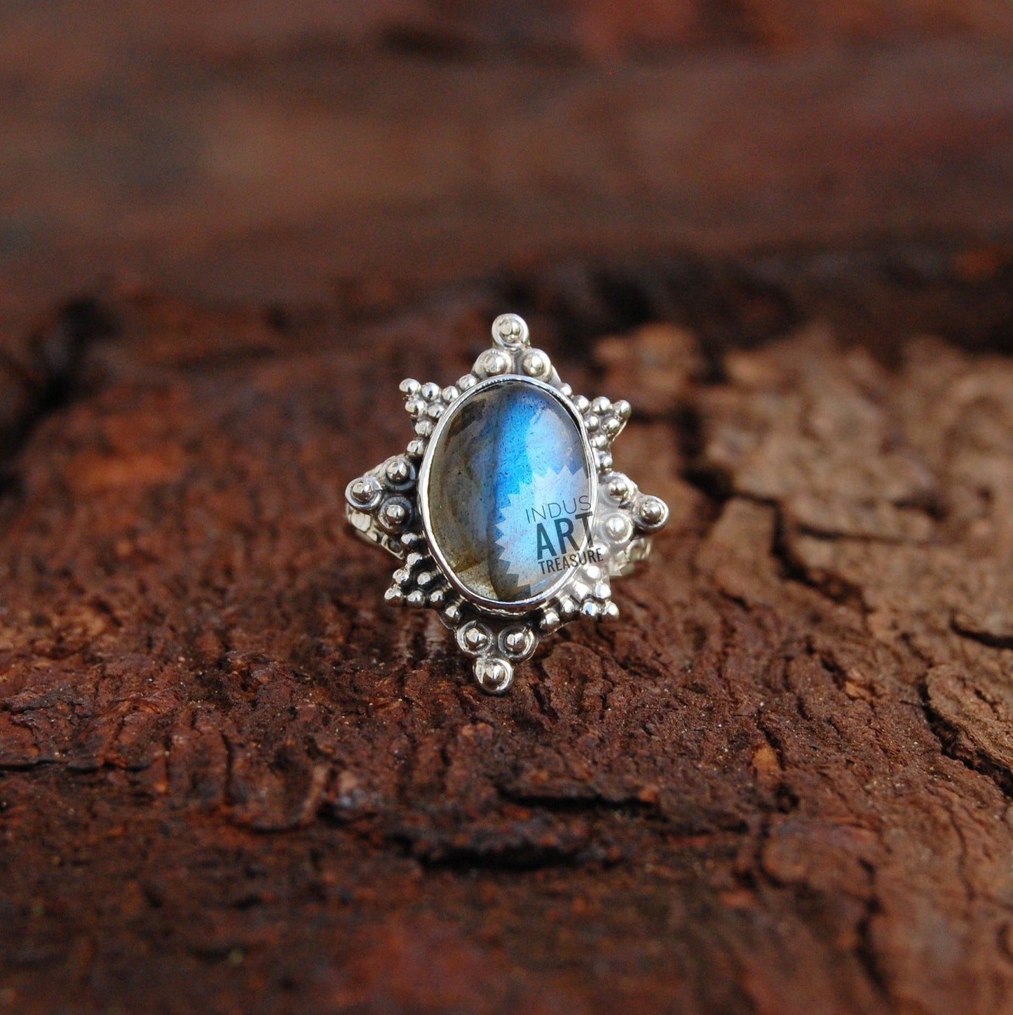 Blue Labradorite Boho Ring