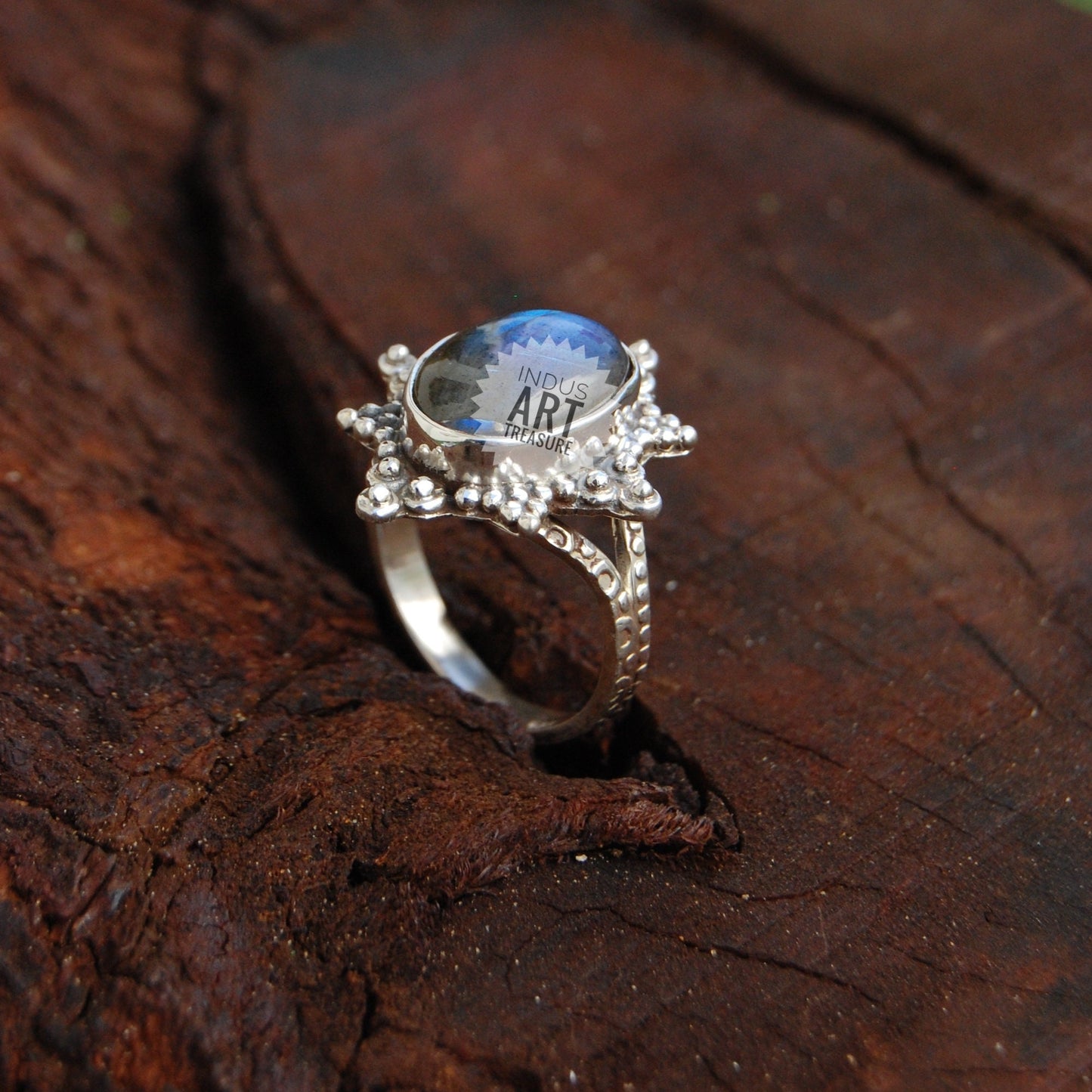 Blue Labradorite Boho Ring