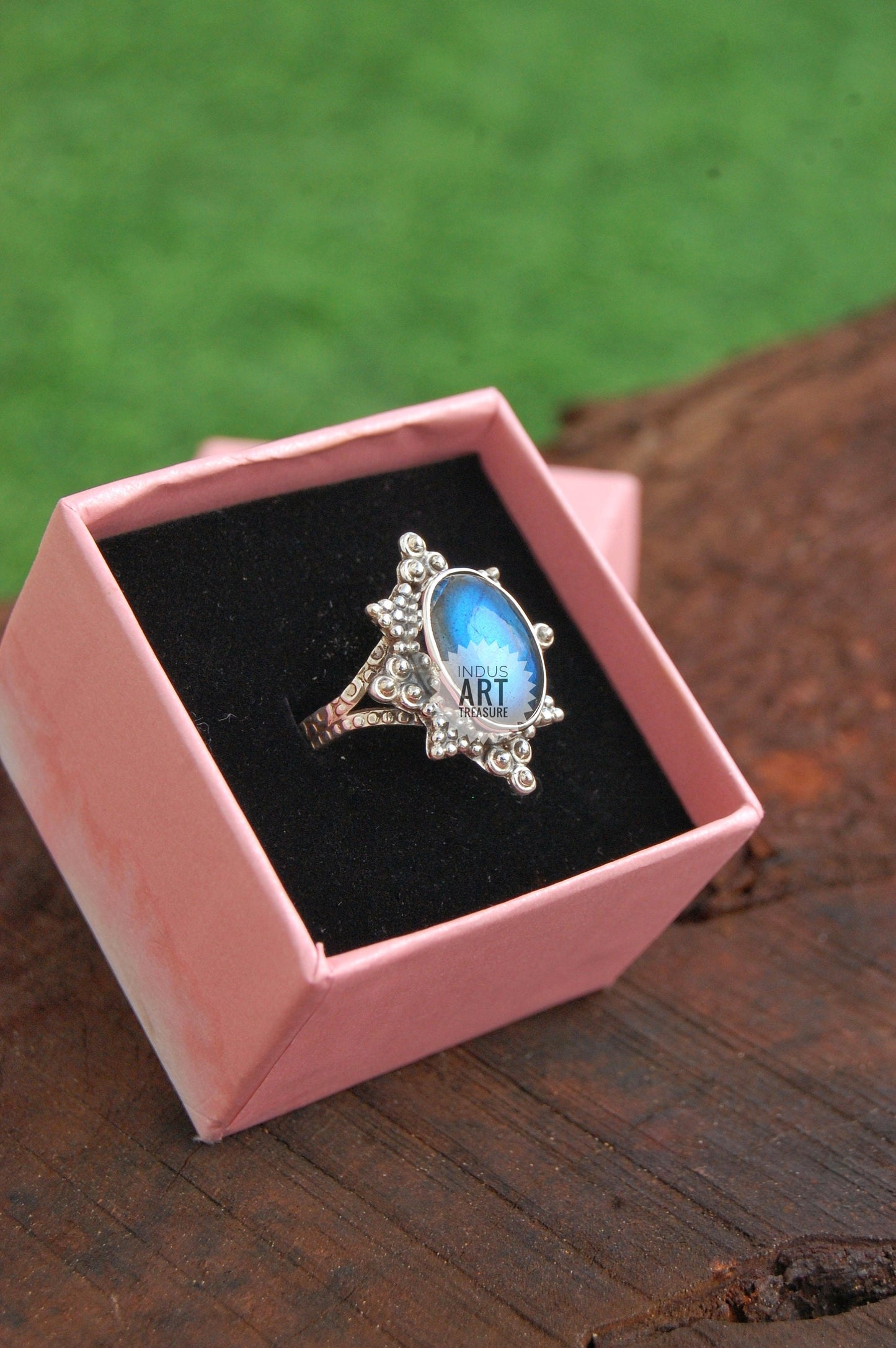 Blue Labradorite Boho Ring