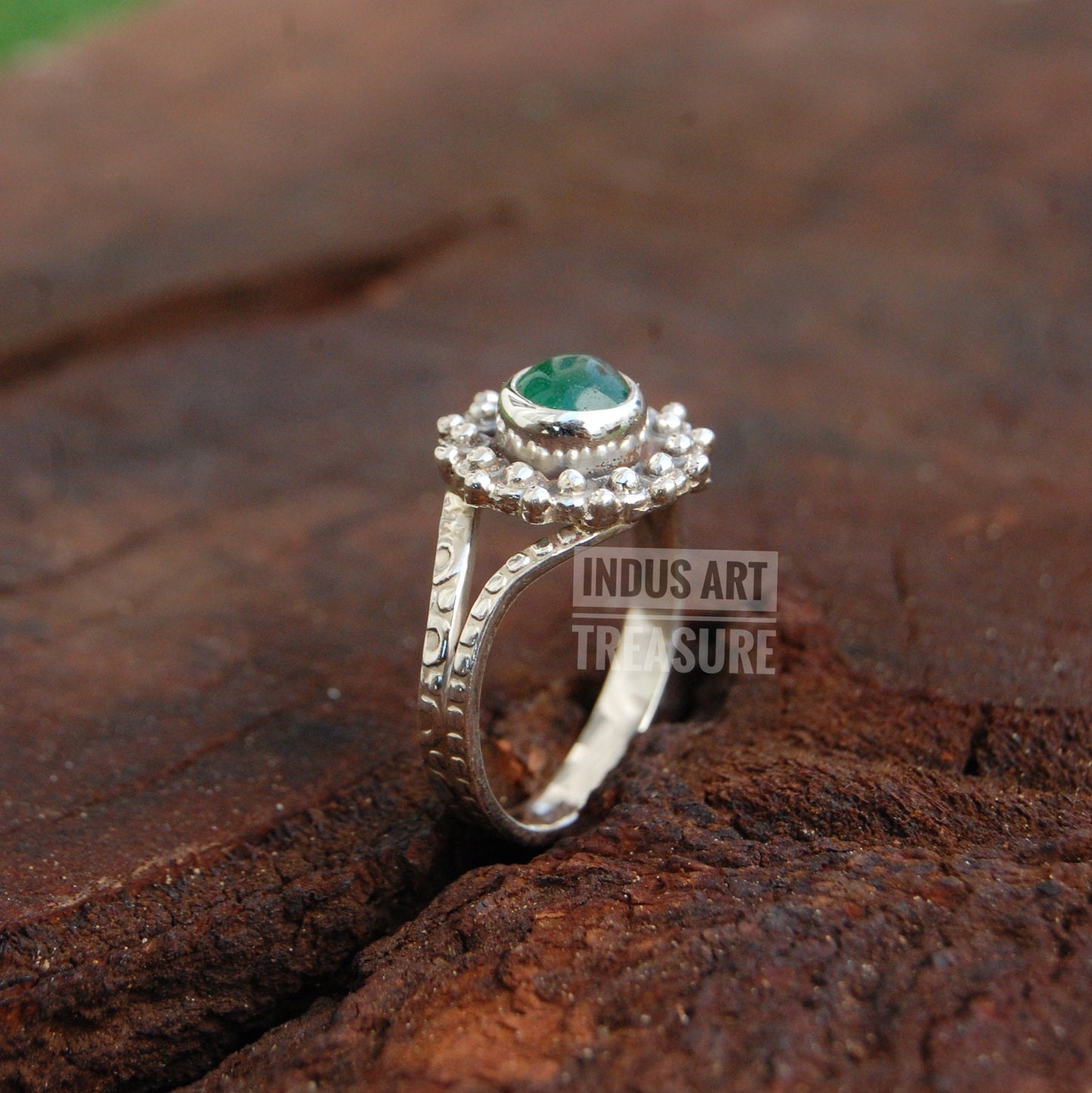 Green Onyx Silver Ring