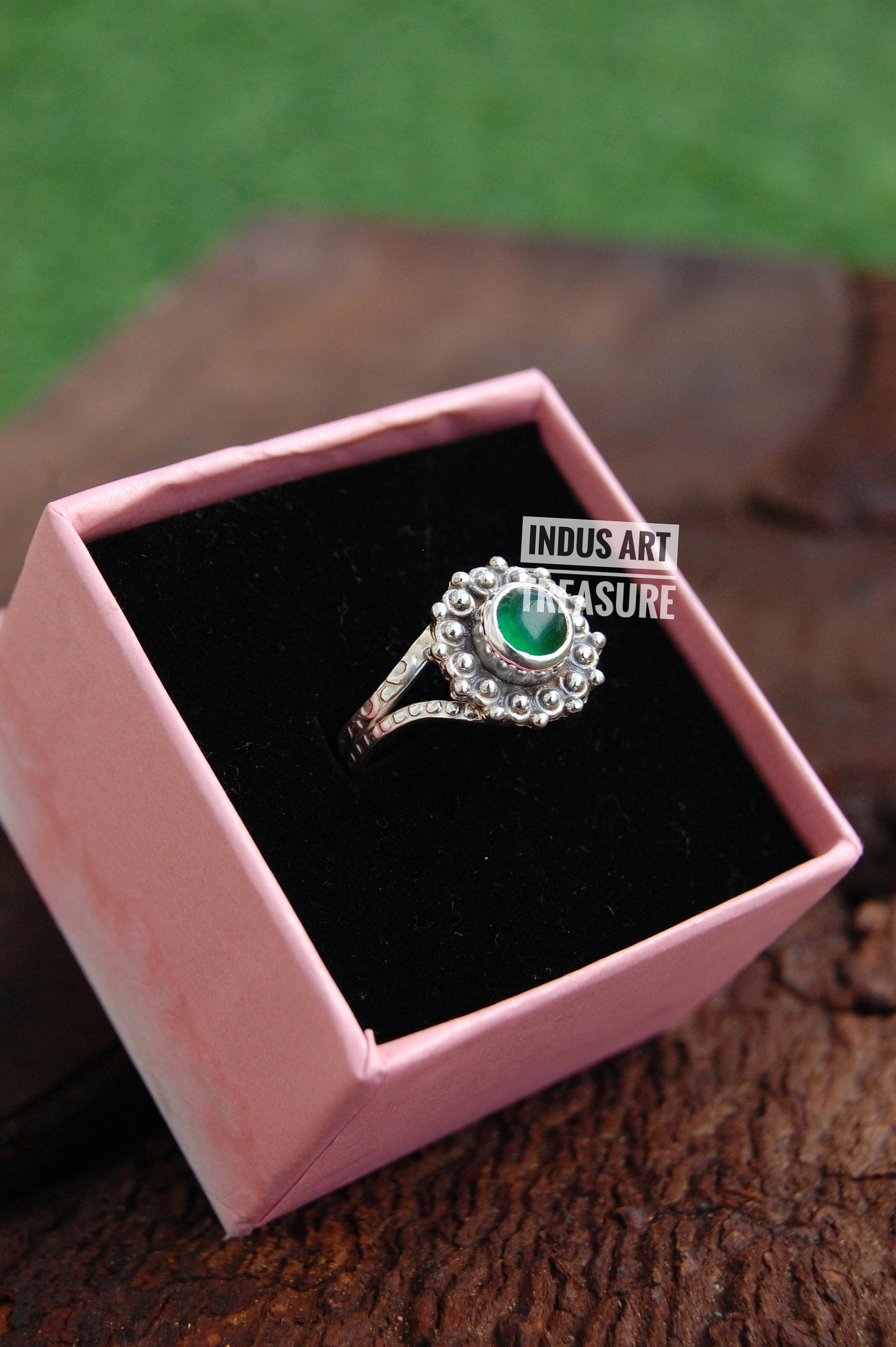 Green Onyx Silver Ring