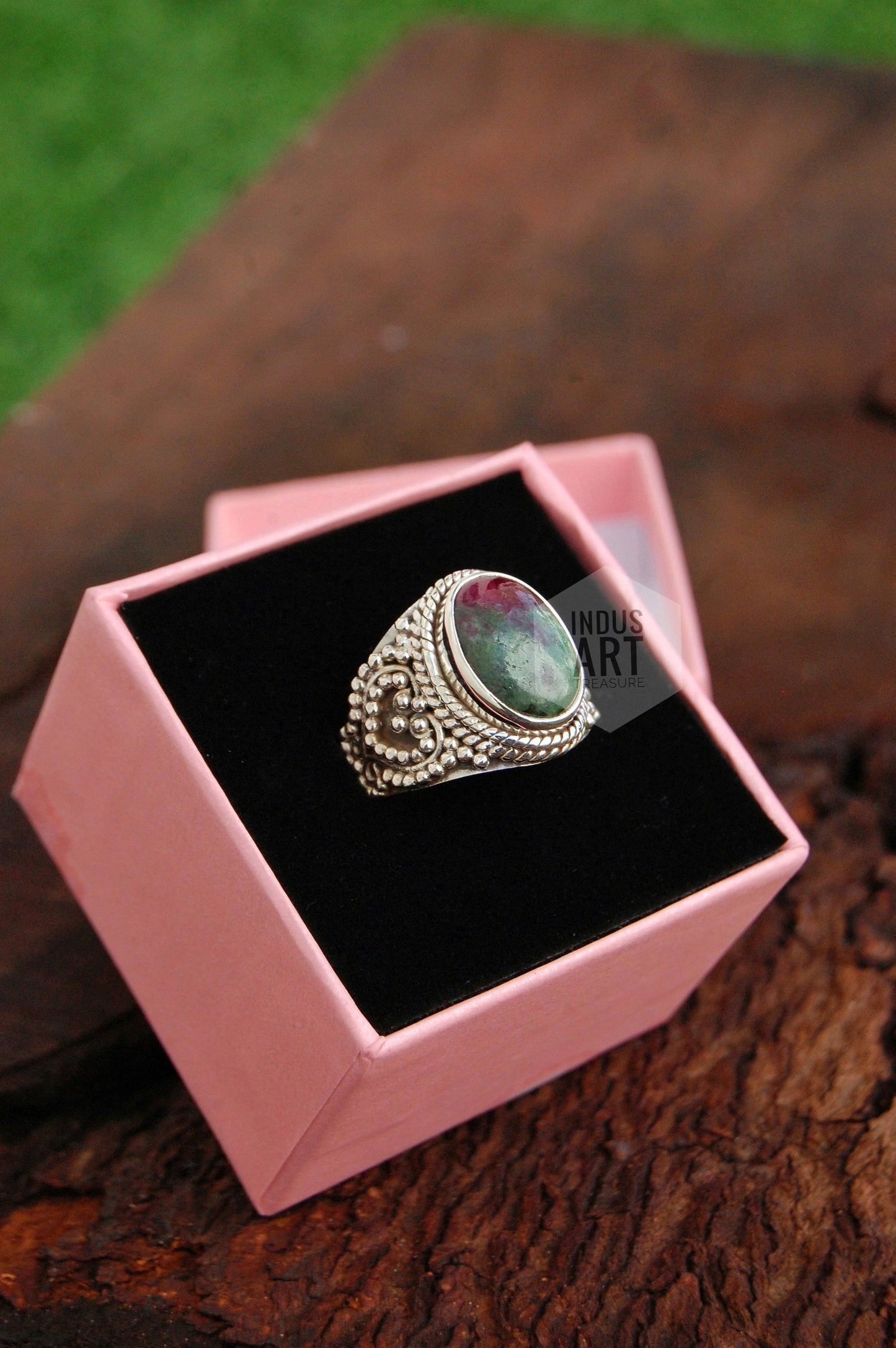 Ruby Zoisite Boho Ring