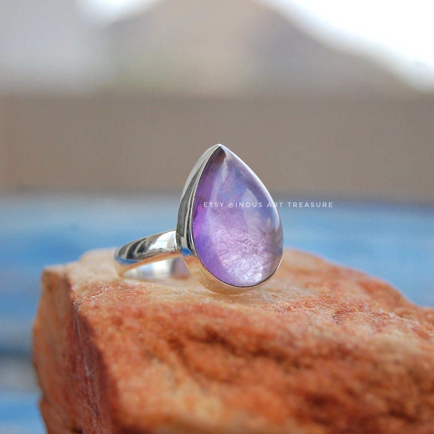 Amethyst Pear Ring