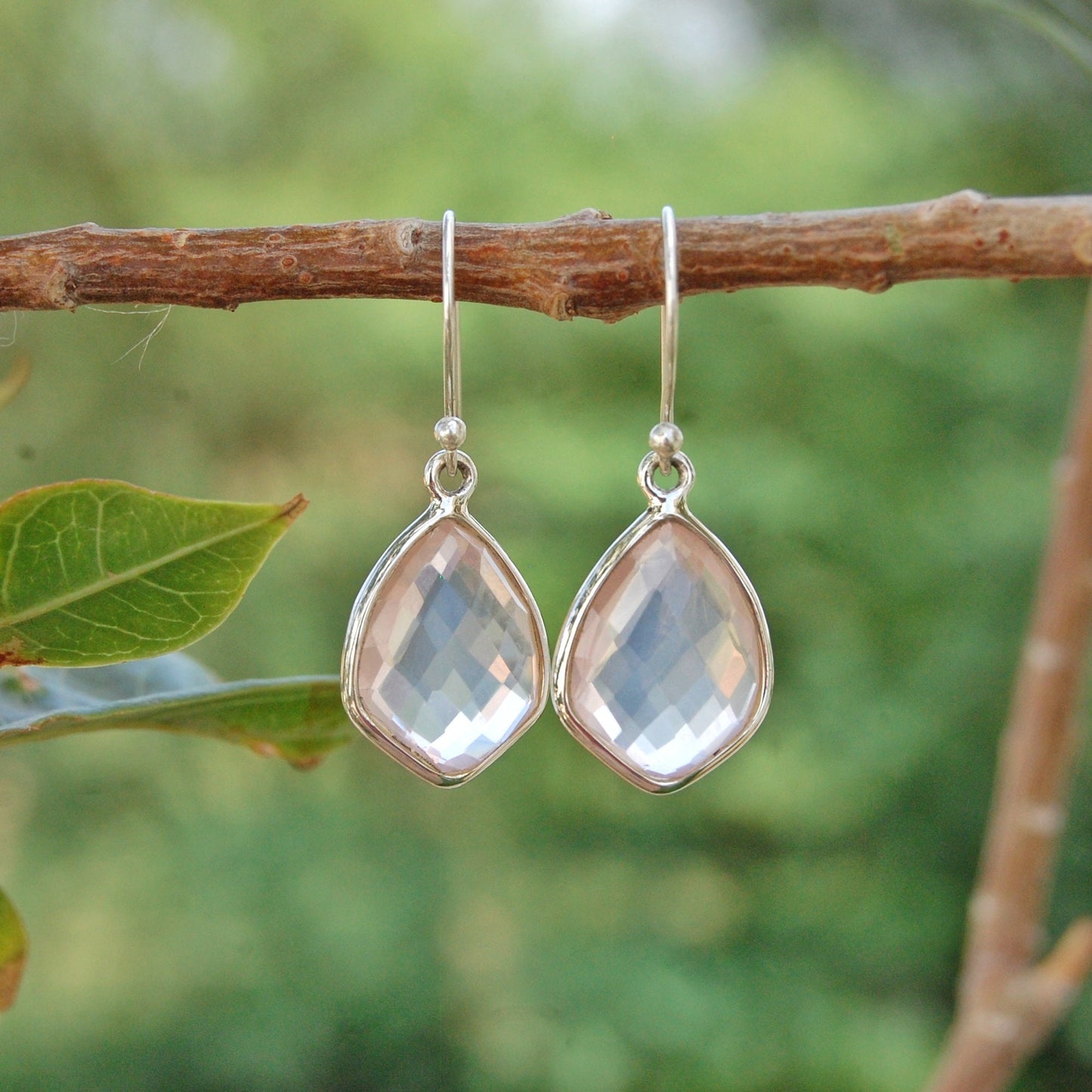 Rose Quartz Small Dangle Earrings