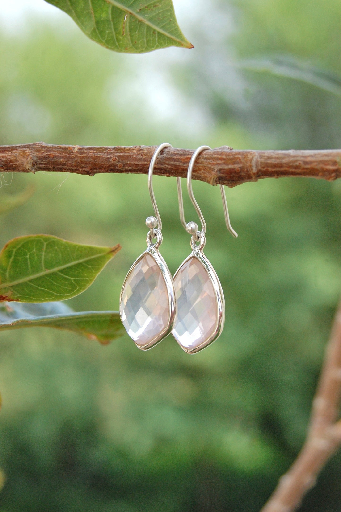 Rose Quartz Small Dangle Earrings