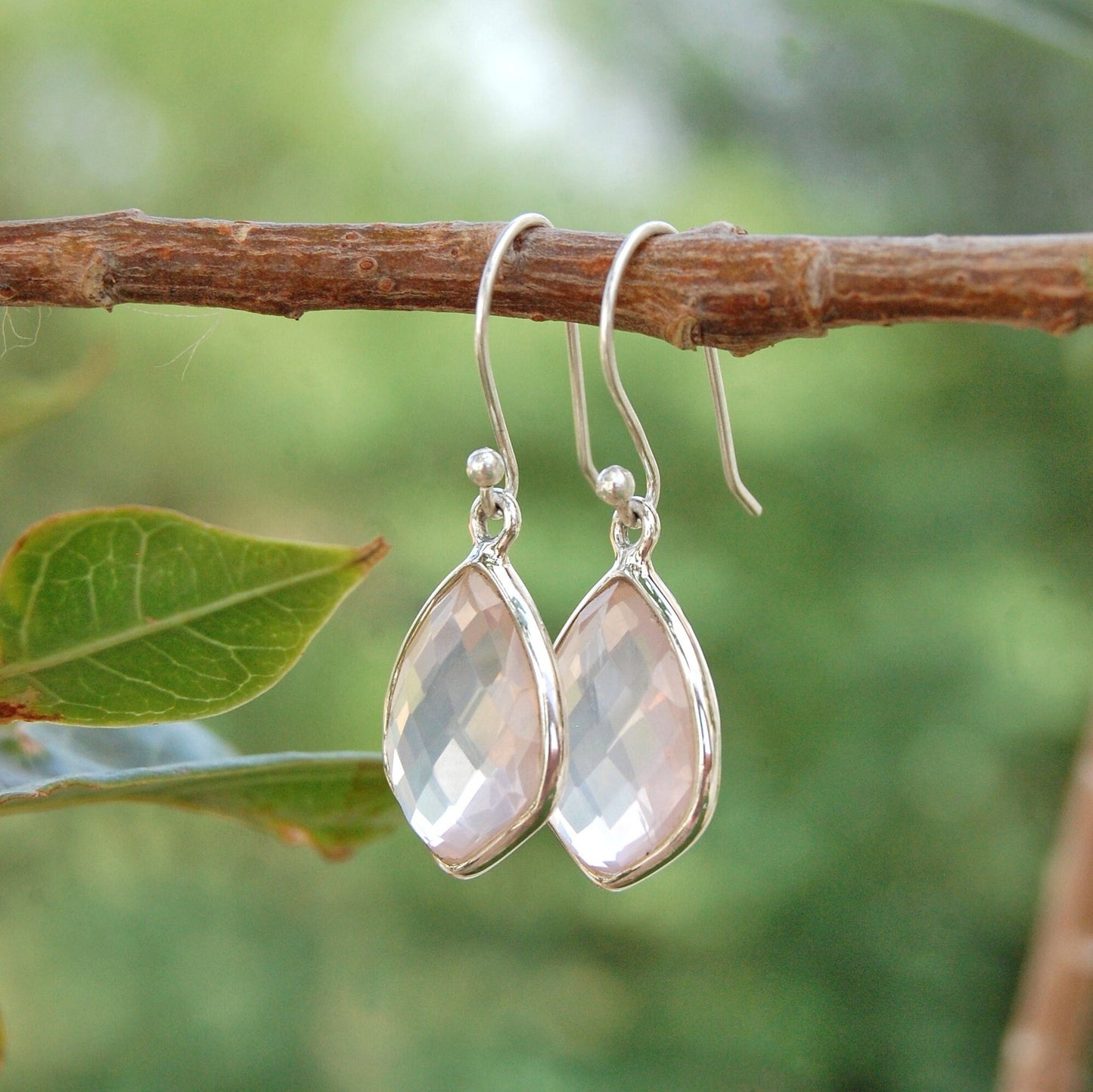 Rose Quartz Small Dangle Earrings