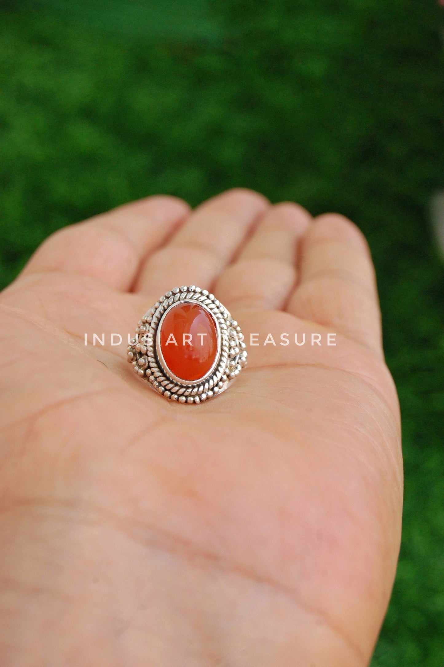 Orange Carnelian Ring