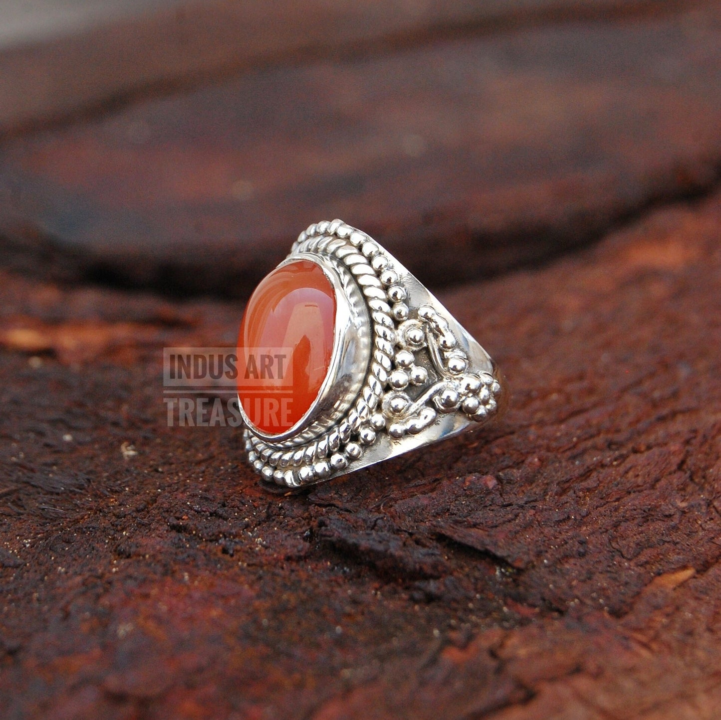 Orange Carnelian Ring