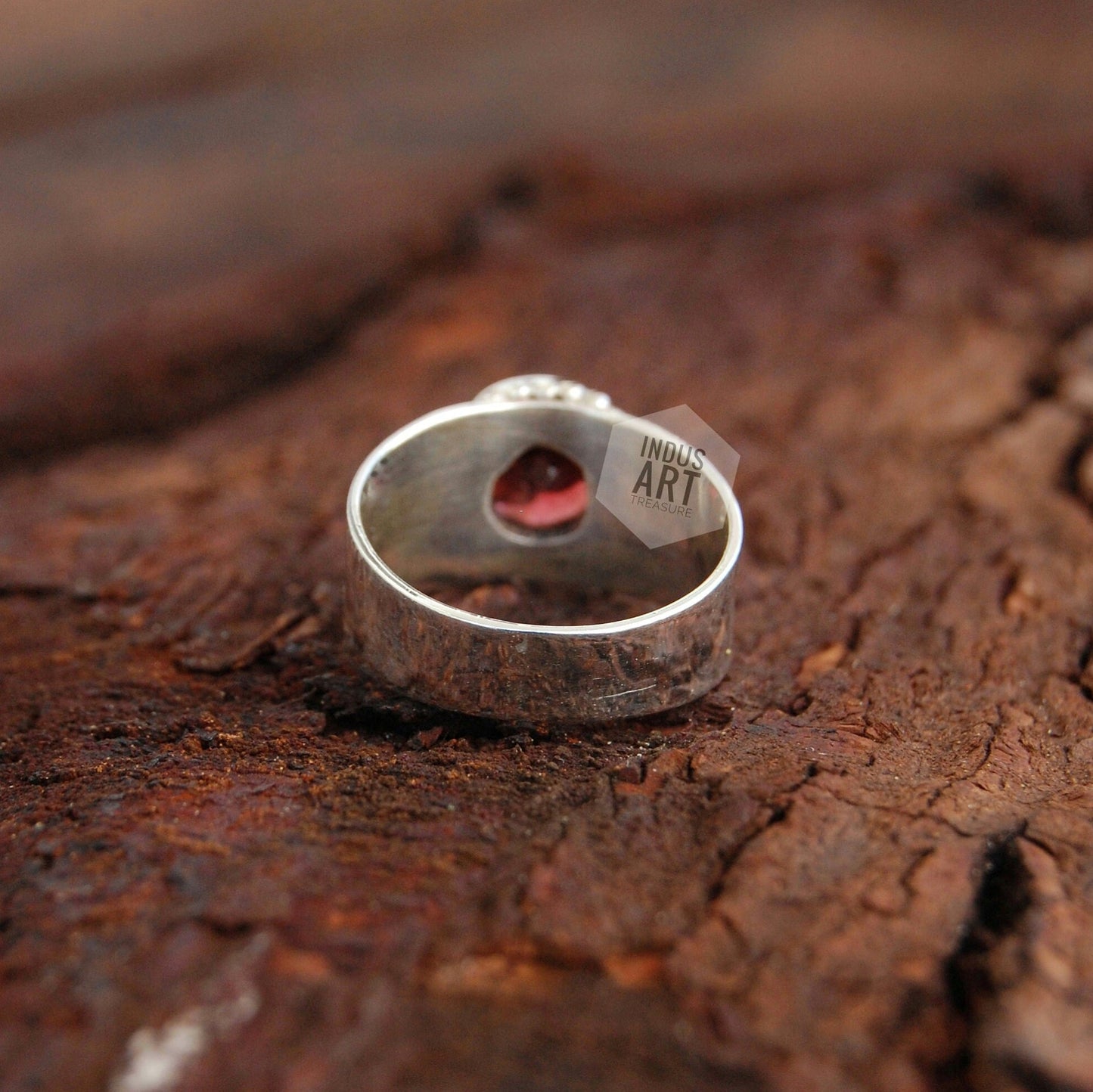 Red Garnet Boho Ring