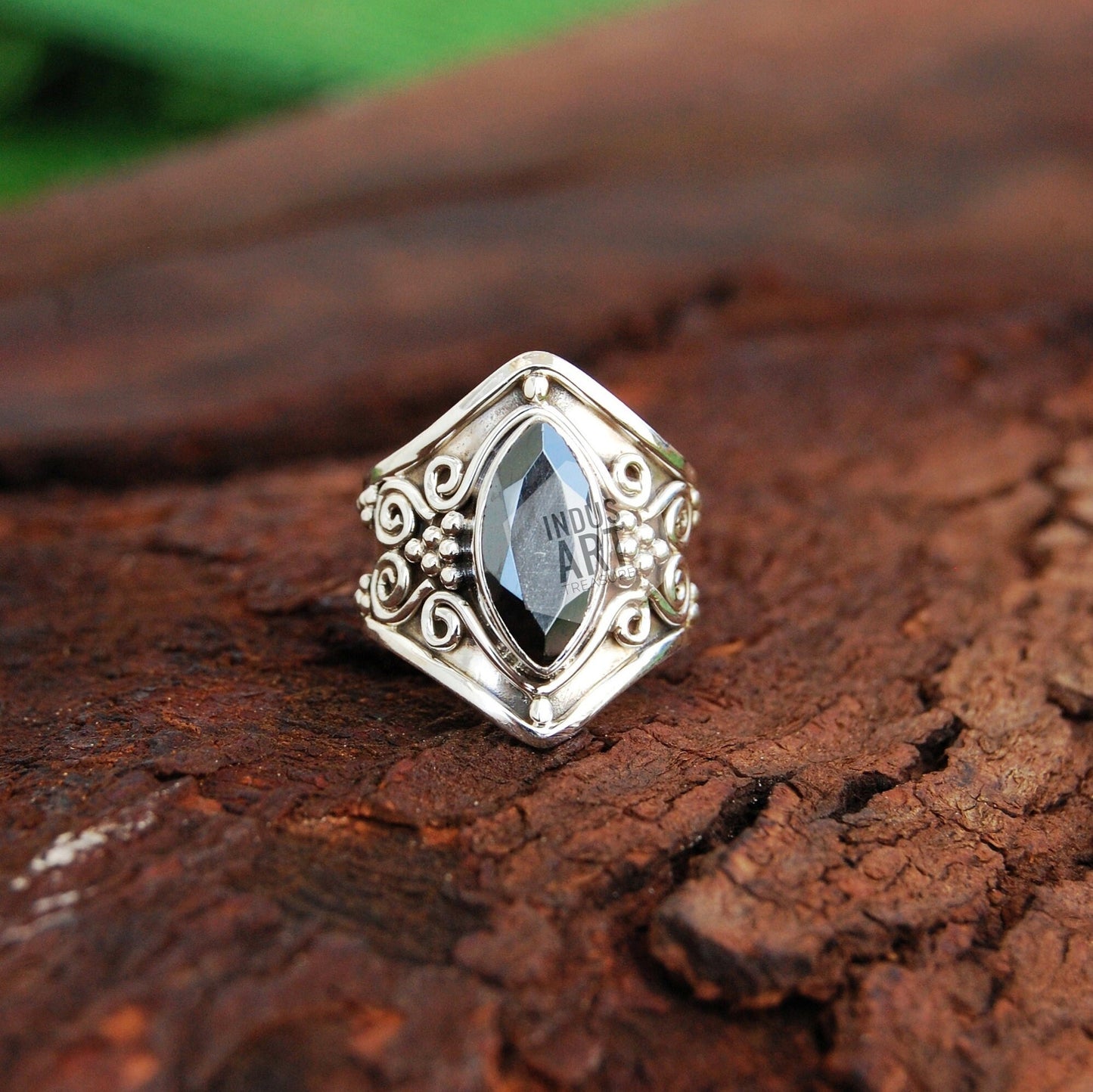 Hematite Boho Ring