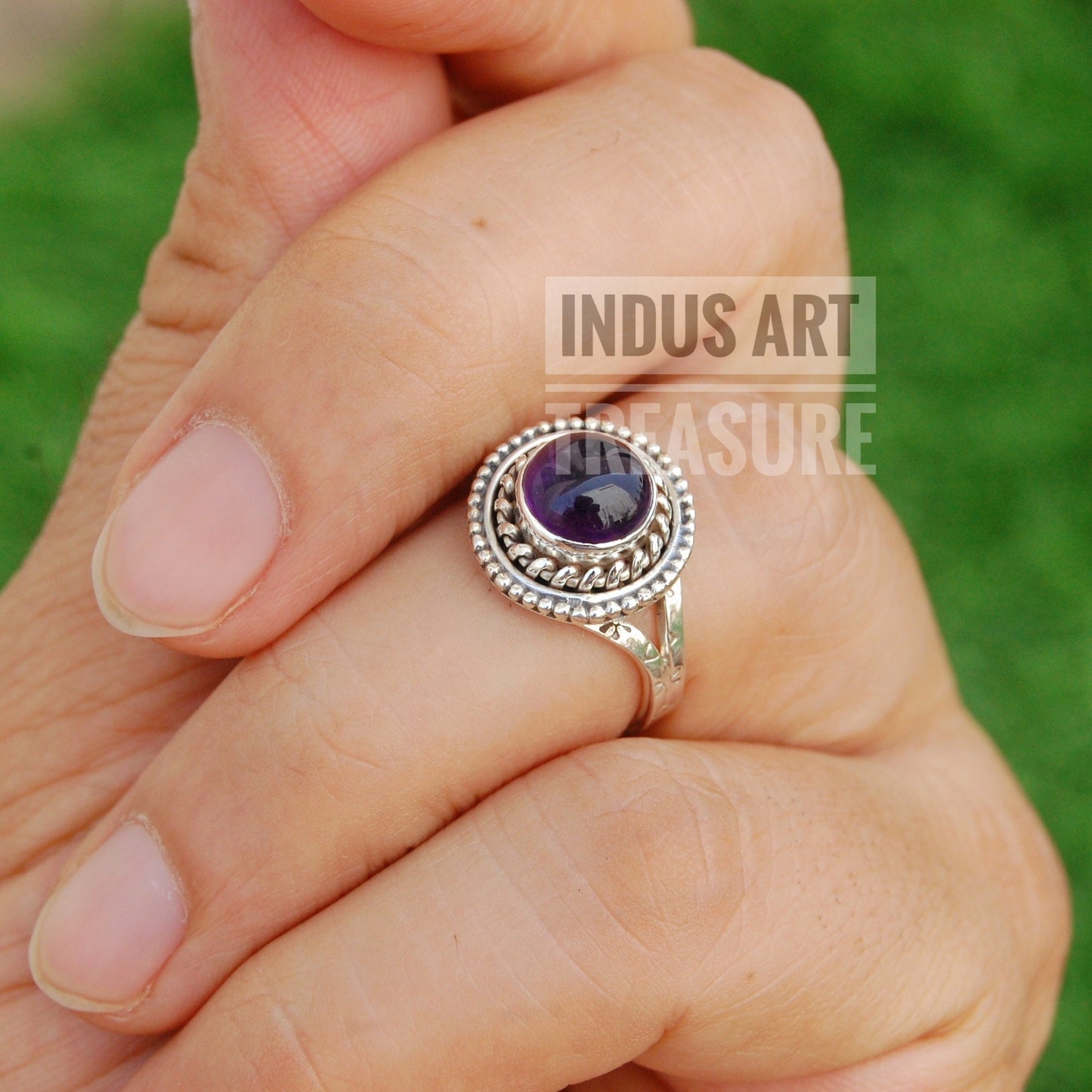Amethyst Boho Ring,
