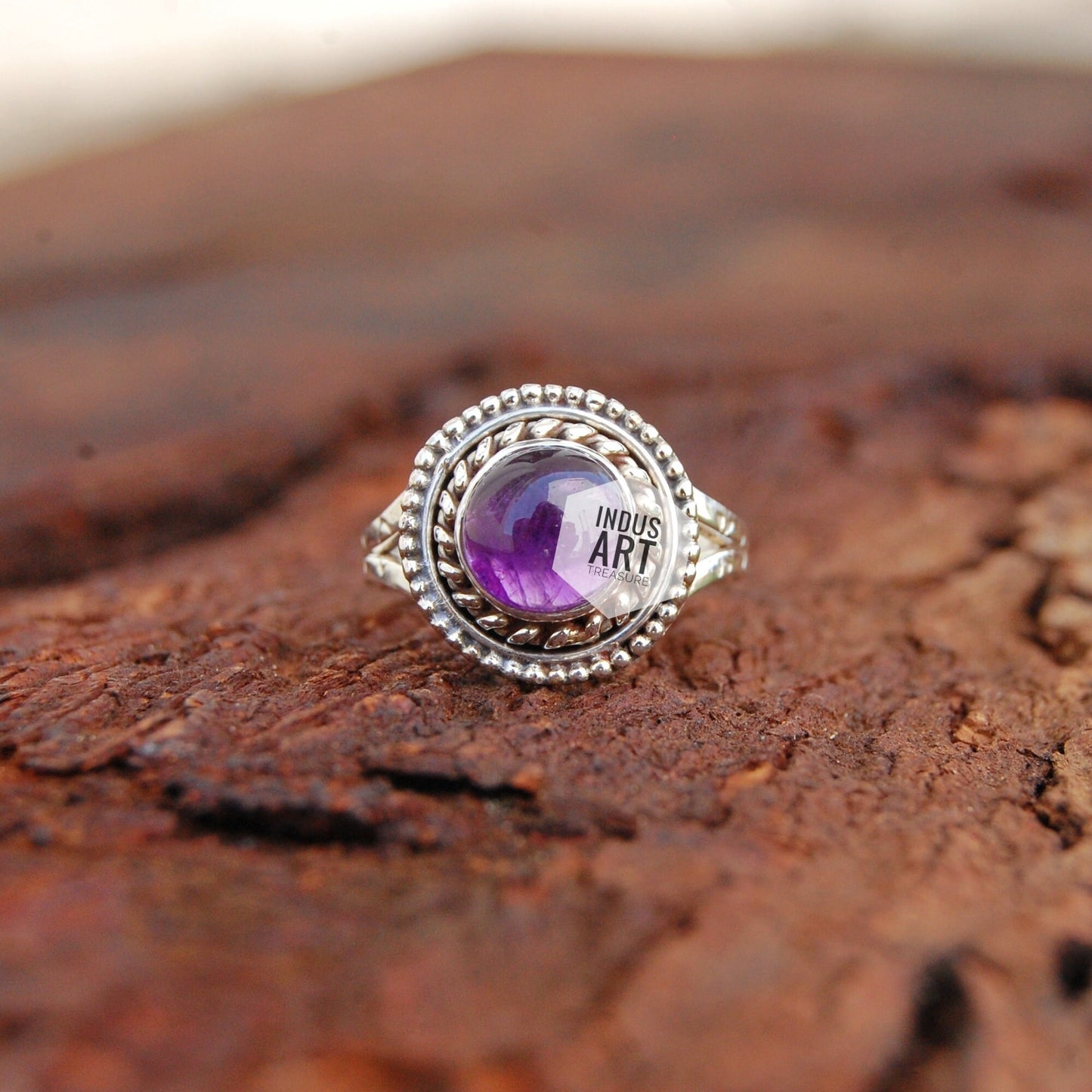 Amethyst Boho Ring,