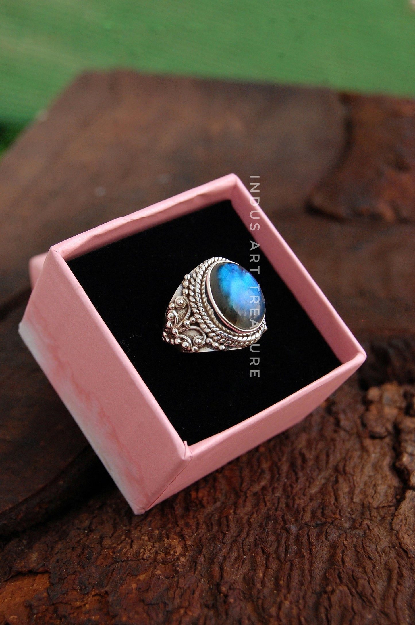 Blue Labradorite Boho Ring