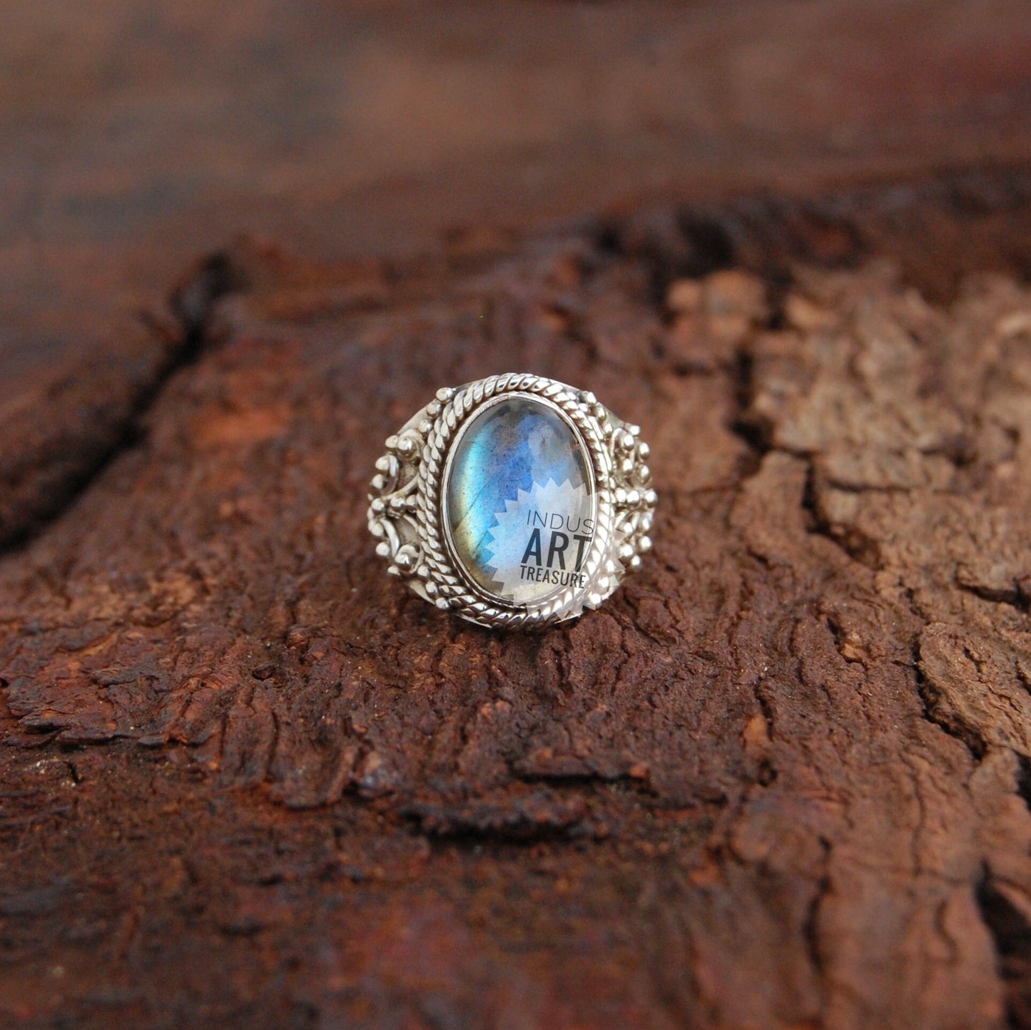 Blue Labradorite Boho Ring