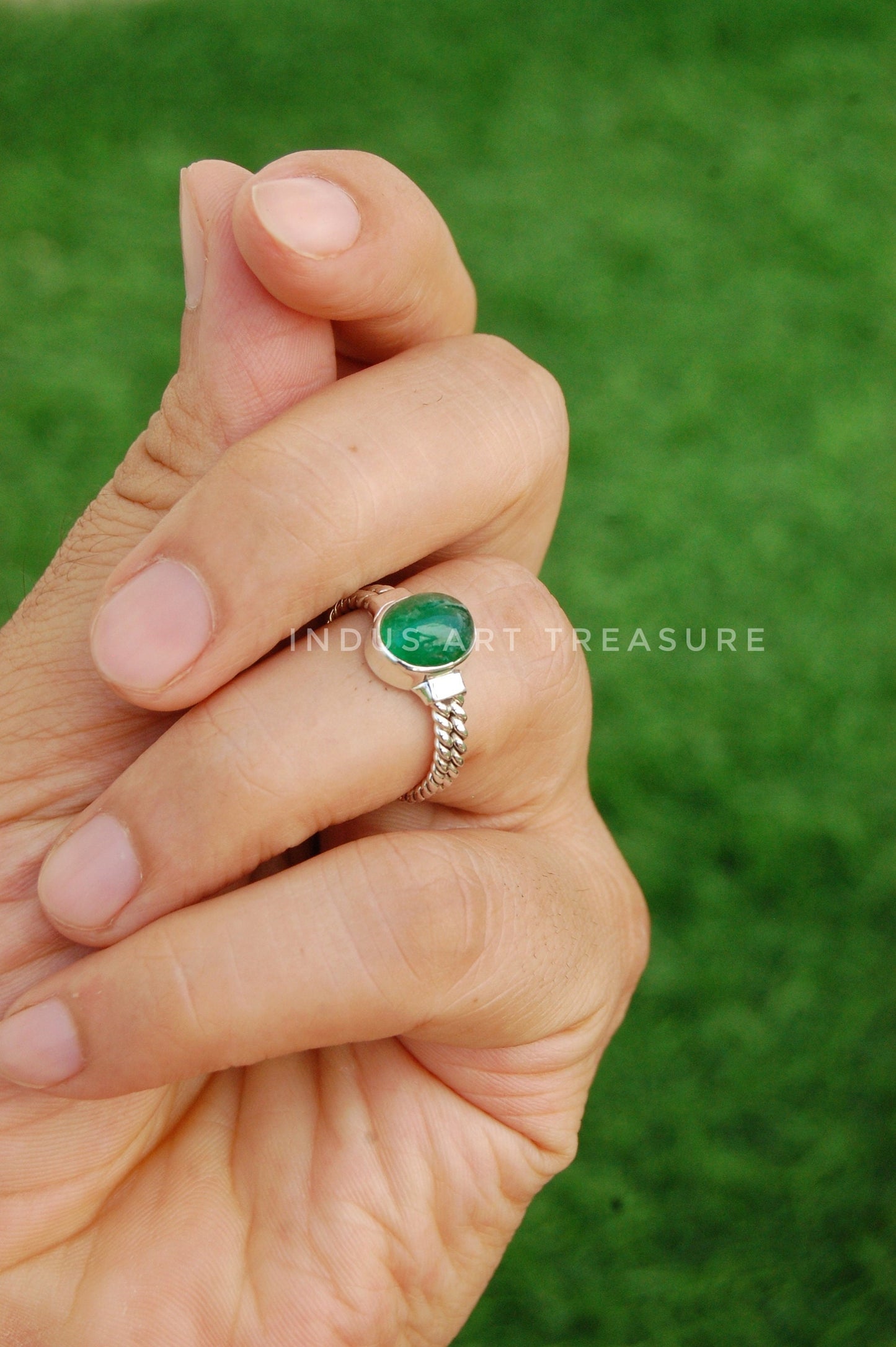 Healing Jade Stone Boho Ring