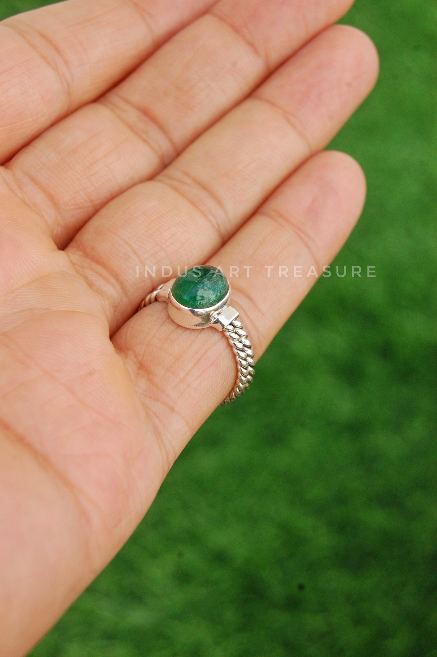Healing Jade Stone Boho Ring