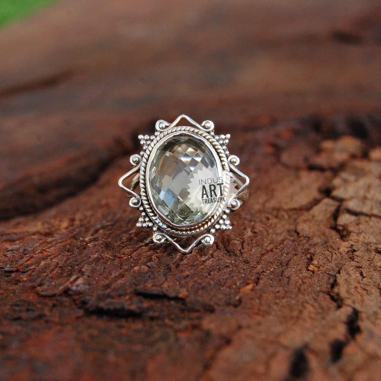 Lemon Quartz Boho Ring