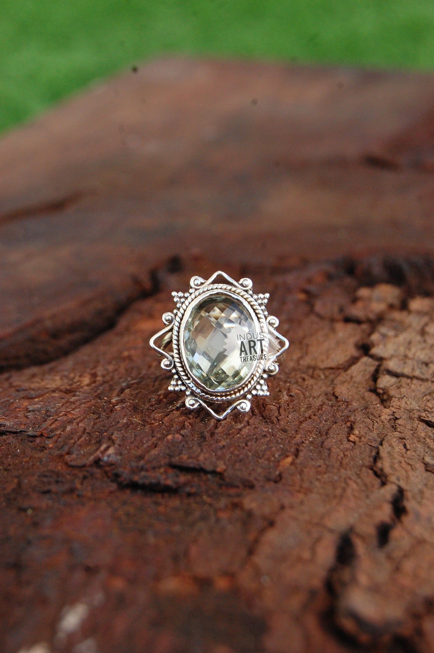 Lemon Quartz Boho Ring